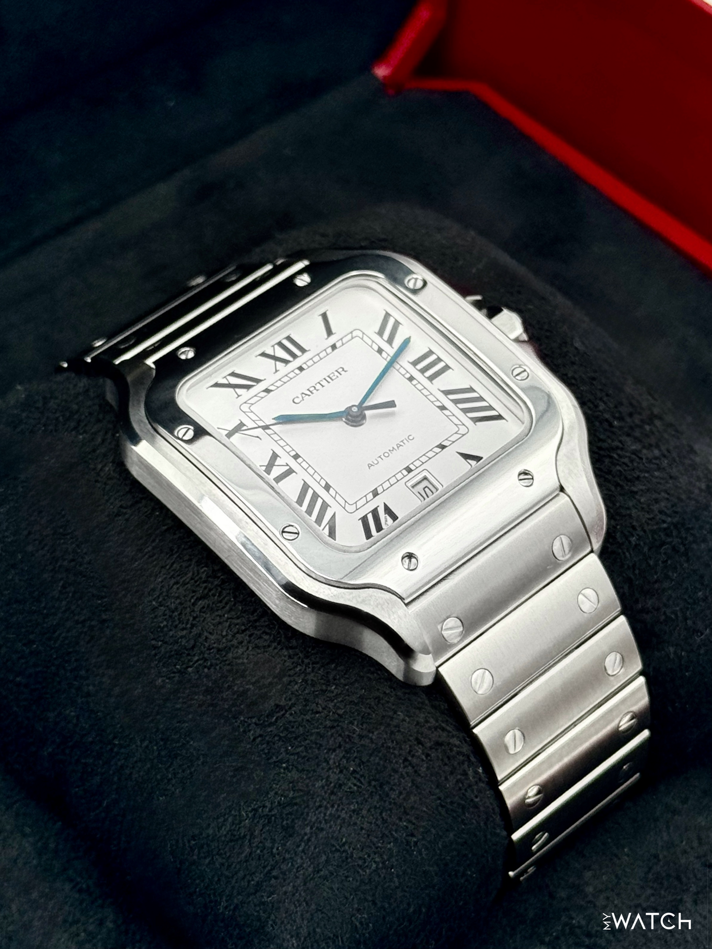 2025 Santos De Cartier 39.8mm WSSA0018 Stainless Steel White Dial - MyWatchLLC