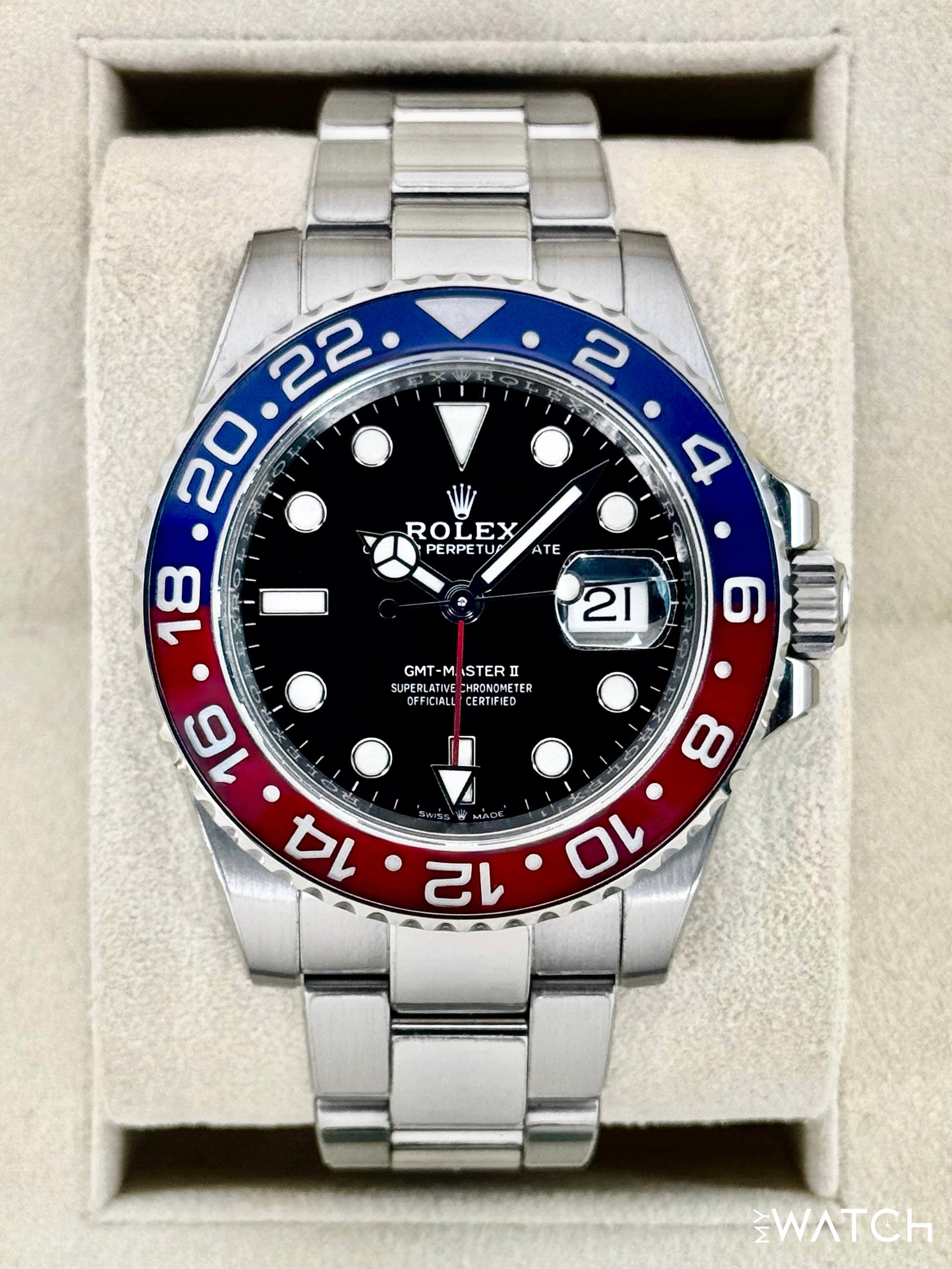 2022 Rolex GMT-Master II "Pepsi" 40mm 126710BLRO Oyster - MyWatchLLC