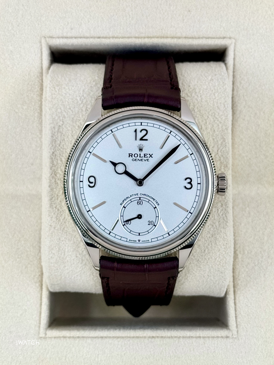 NEW 2024 Rolex Perpetual 1908 39mm 52509 18kt White Gold White Dial