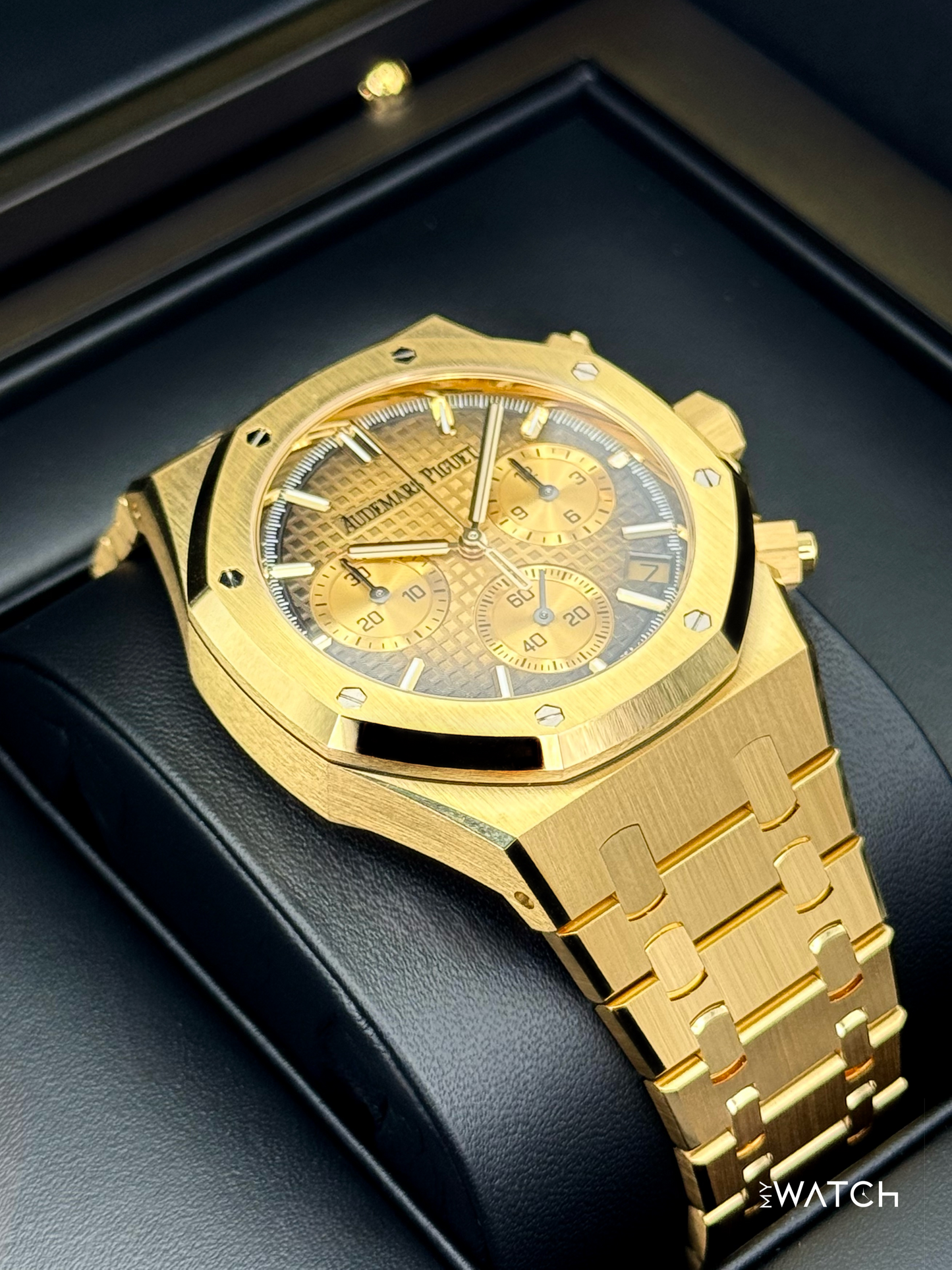 NEW 2025 Audemars Piguet Royal Oak Chronograph 41mm 26240BA Gold Dial - MyWatchLLC