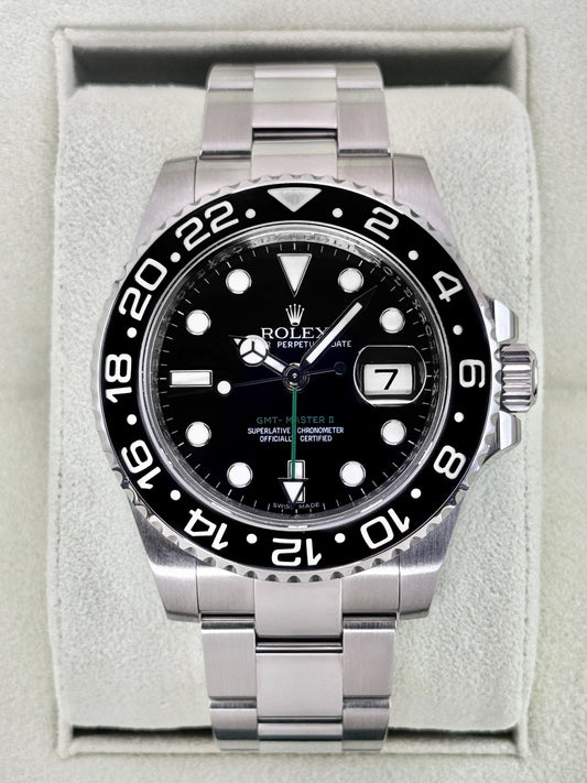 2007 Rolex GMT-Master II 40mm 116710LN Stainless Steel Black Dial (Rolex Service Card)