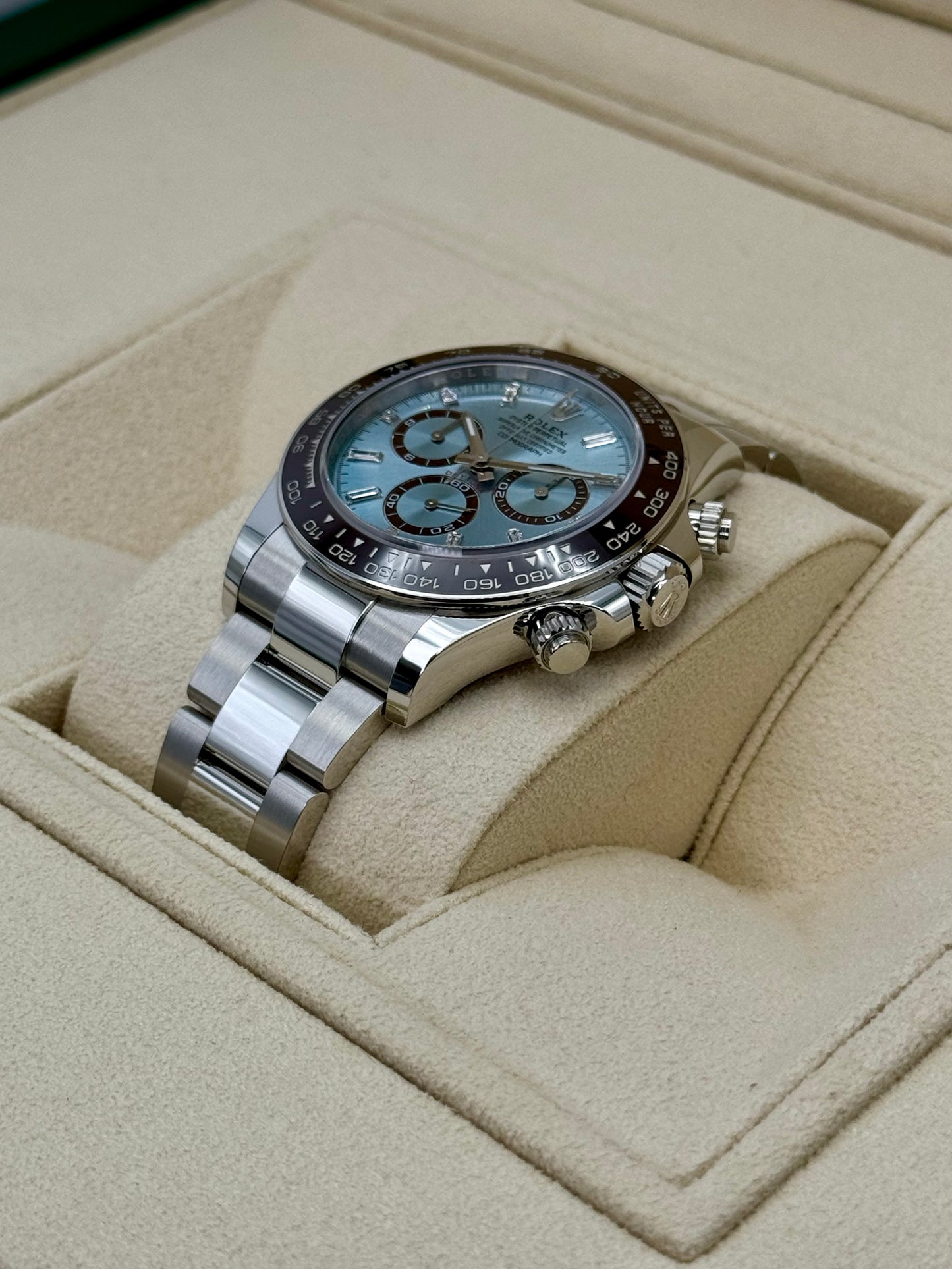 NEW Rolex Daytona 40mm 126506 Platinum Ice Blue Diamond Baguette Dial