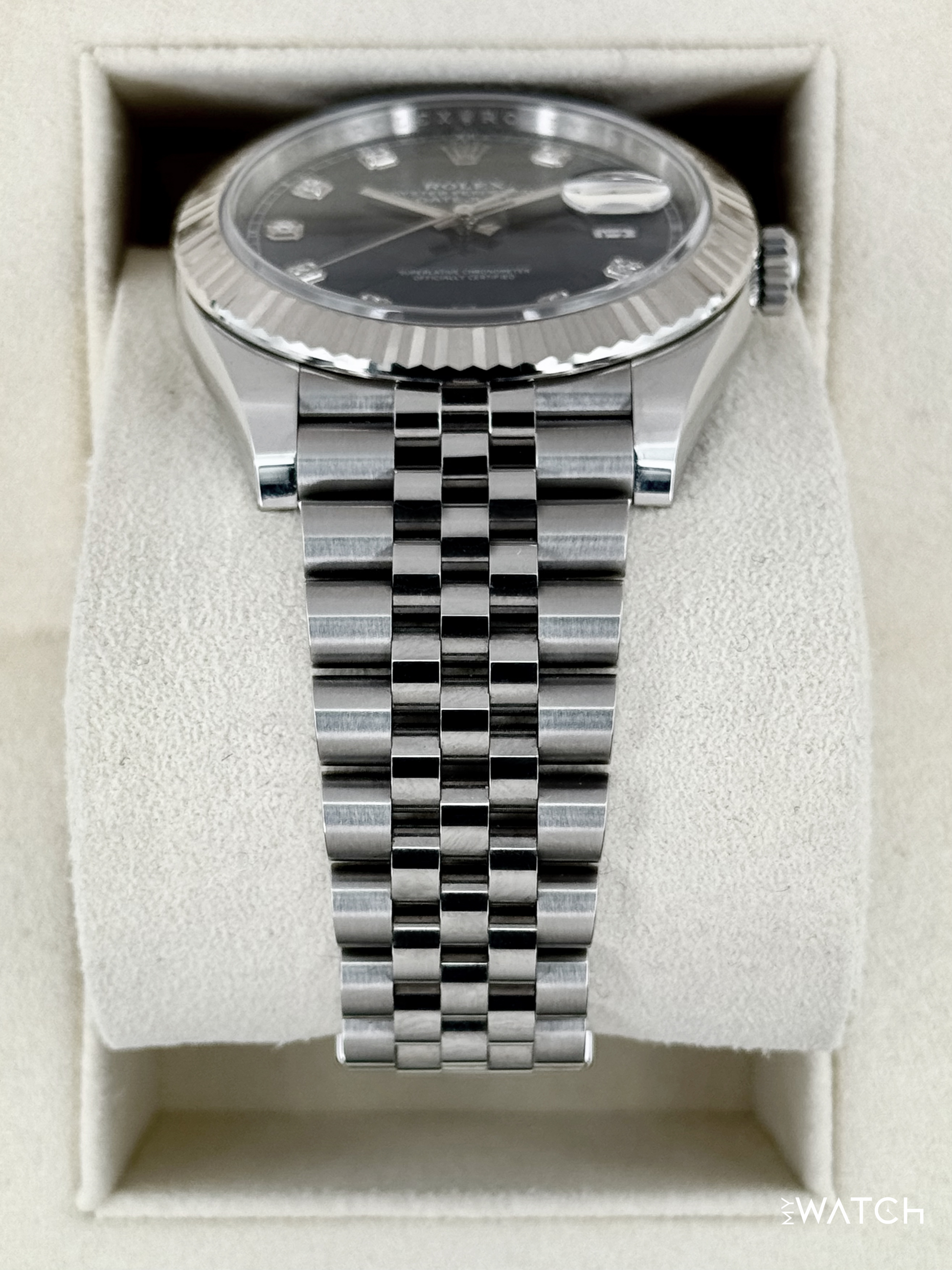 2020 Rolex Datejust 41mm 126334 Stainless Steel Jubilee Blue Diamond Dial - MyWatchLLC