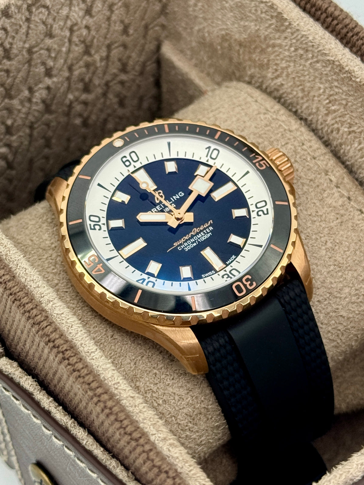 NEW 2026 Breitling Superocean Automatic 42mm R17375 Red Gold Black Dial (STICKERED)