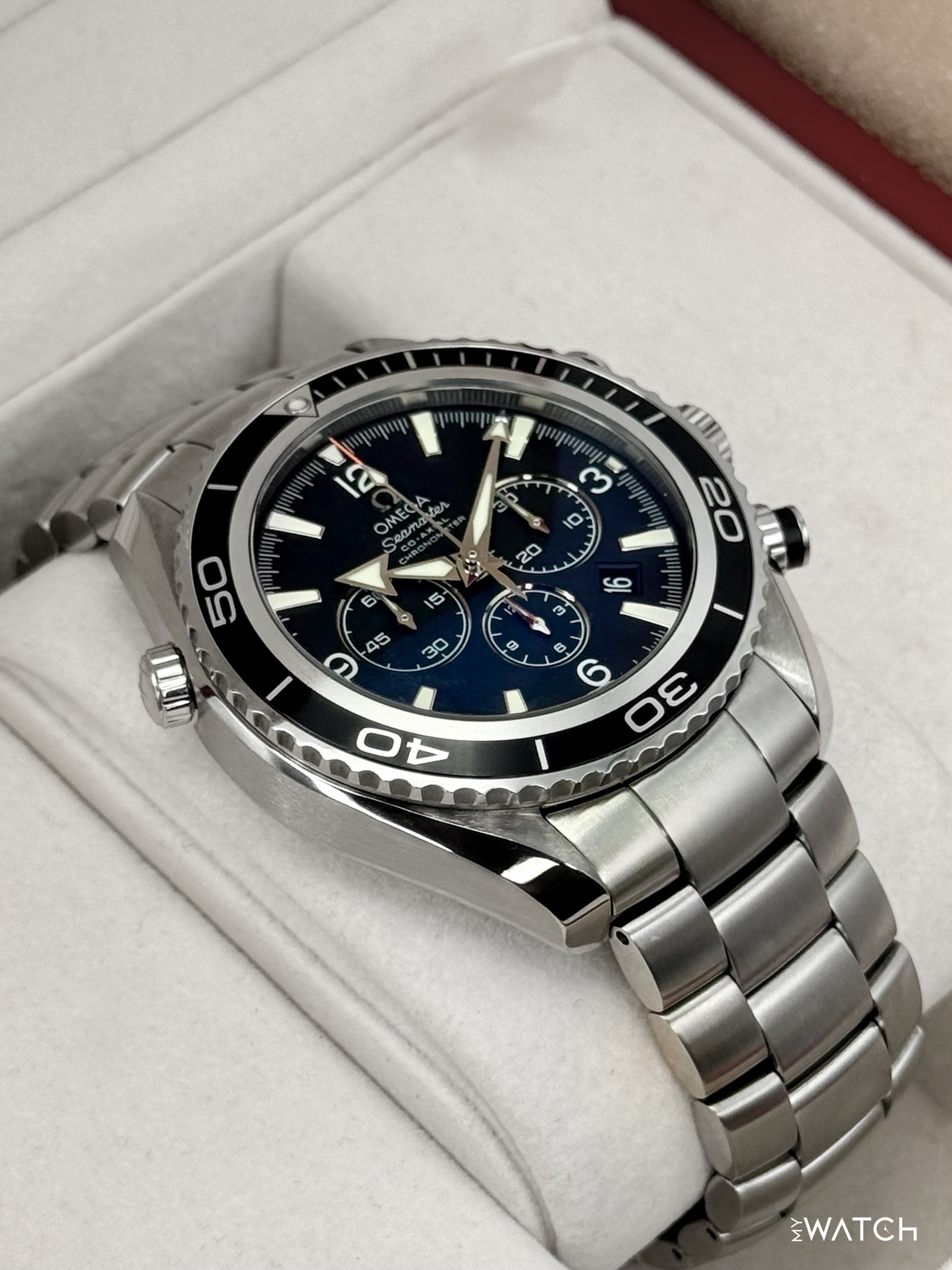 Omega Seamaster Planet Ocean Chronograph 45.5mm 2210.50.00 Black Dial - MyWatchLLC