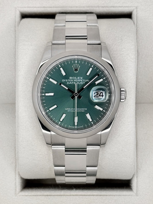 2024 Rolex Datejust 36mm 126200 Oyster Mint Green Dial