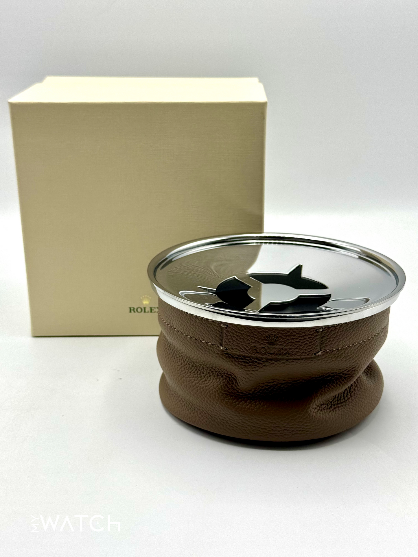 Rolex Brown Leather Ashtray