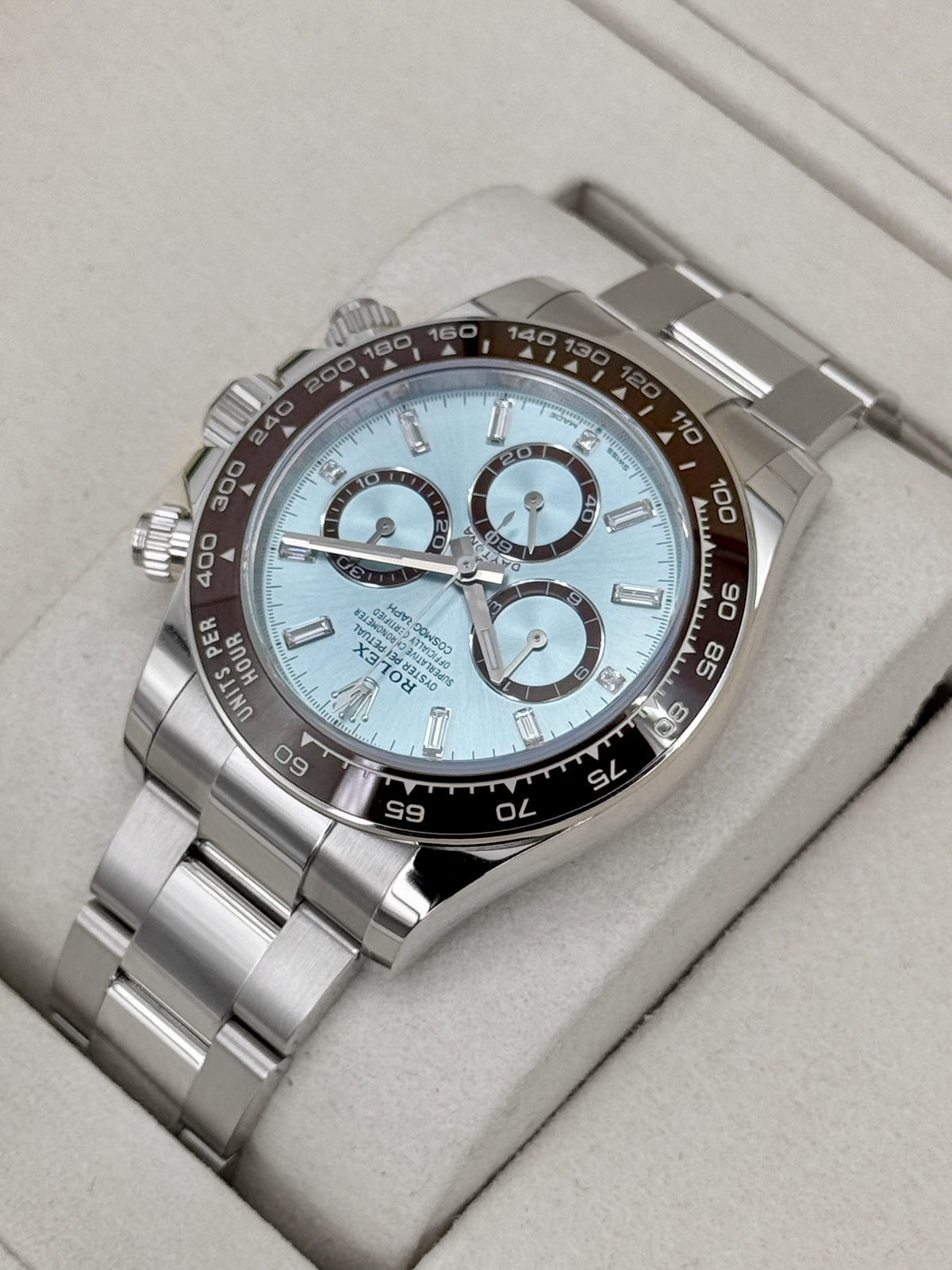 NEW 2026 Rolex Daytona 40mm 126506 Platinum Ice-Blue Diamond Baguette Dial