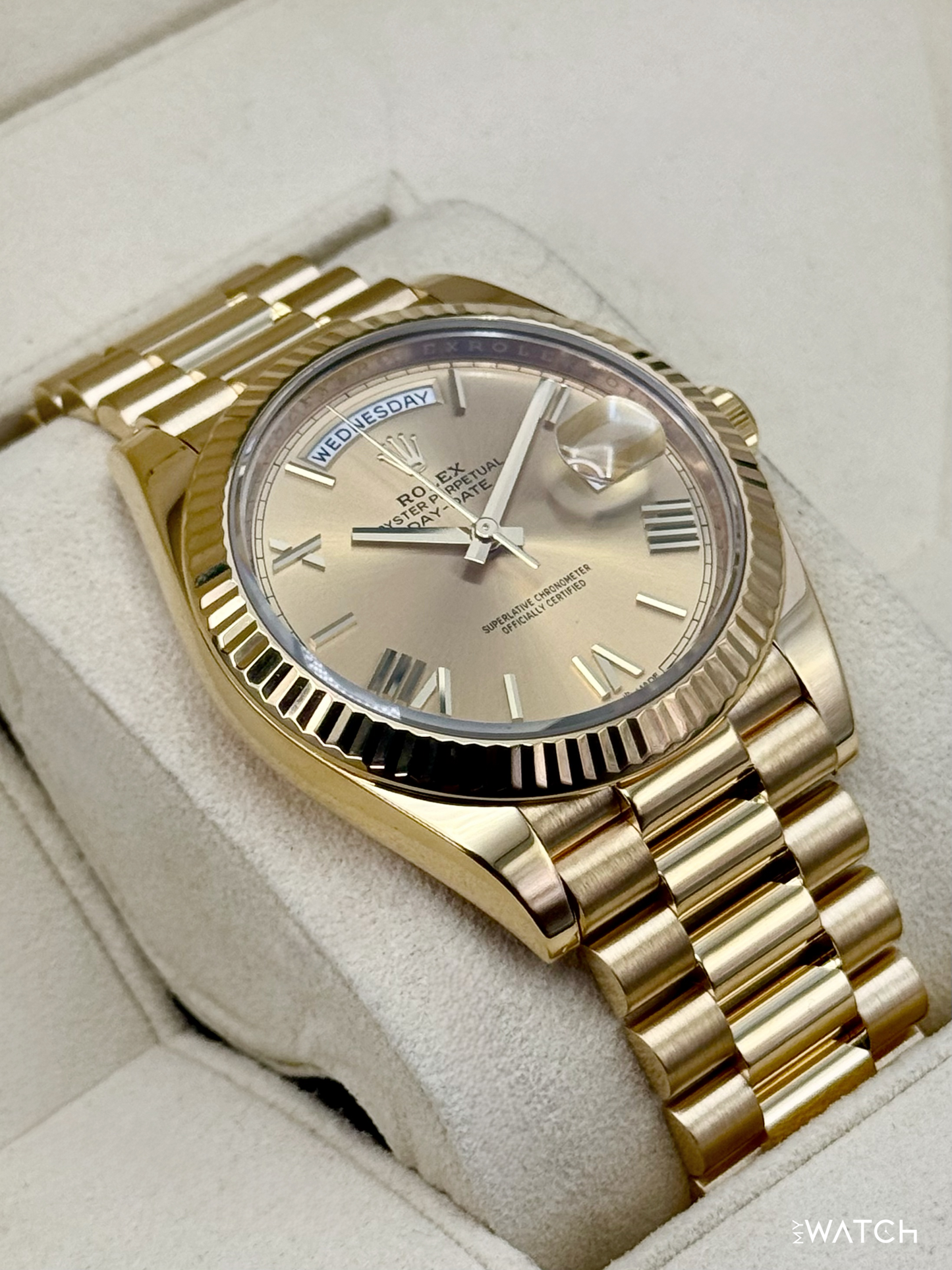 2019 Rolex Day-Date 40mm 228238 Presidential Champagne Dial - MyWatchLLC