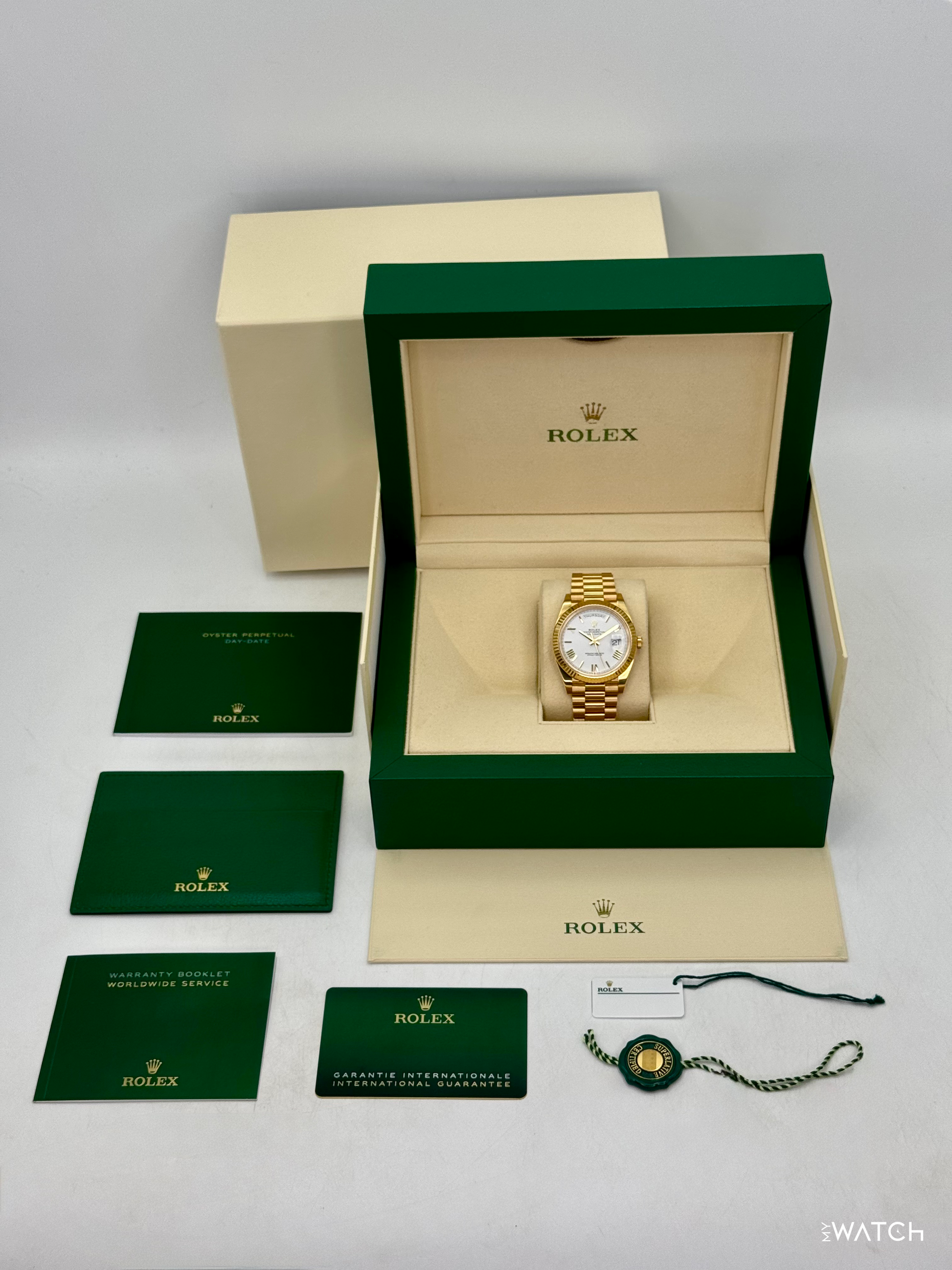 2022 Rolex Day-Date 40mm 228238 Presidential White Dial - MyWatchLLC