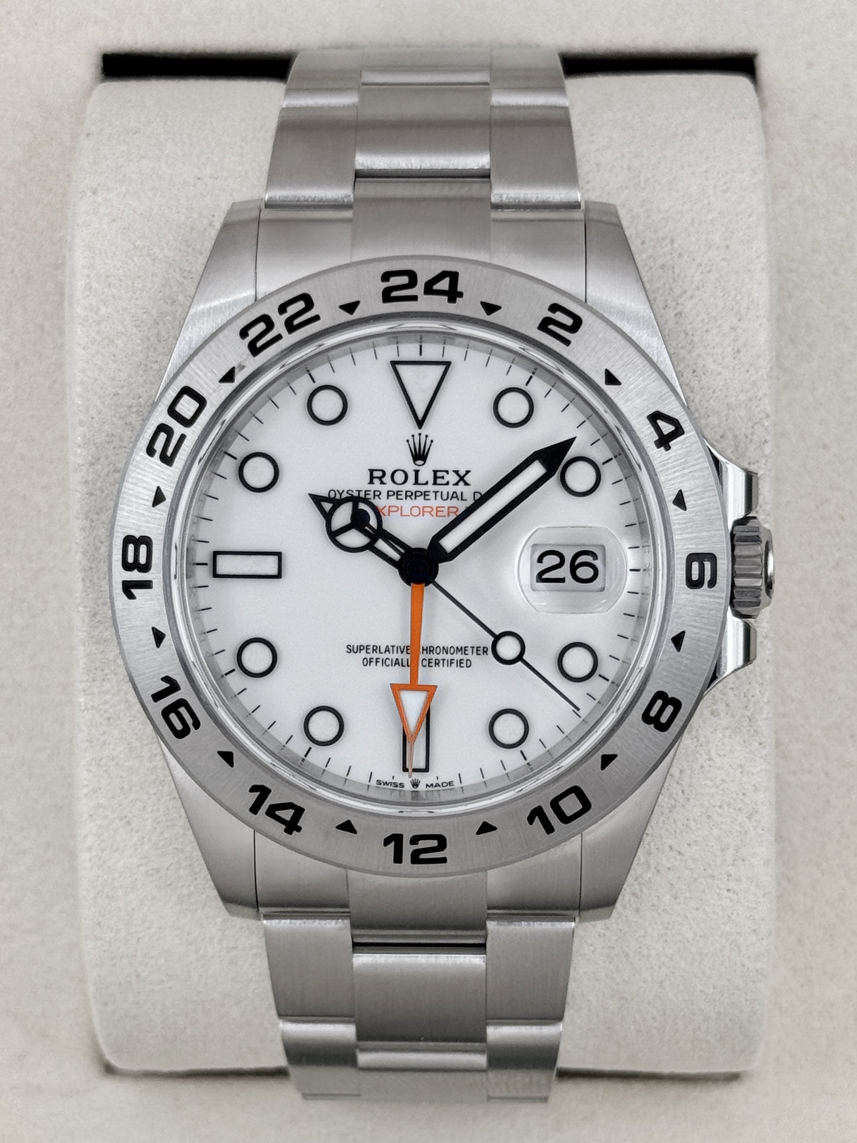 NEW 2026 Rolex Explorer II 42mm 226570 Stainless Steel Polar White Dial (NEW CARD AND STICKERED)