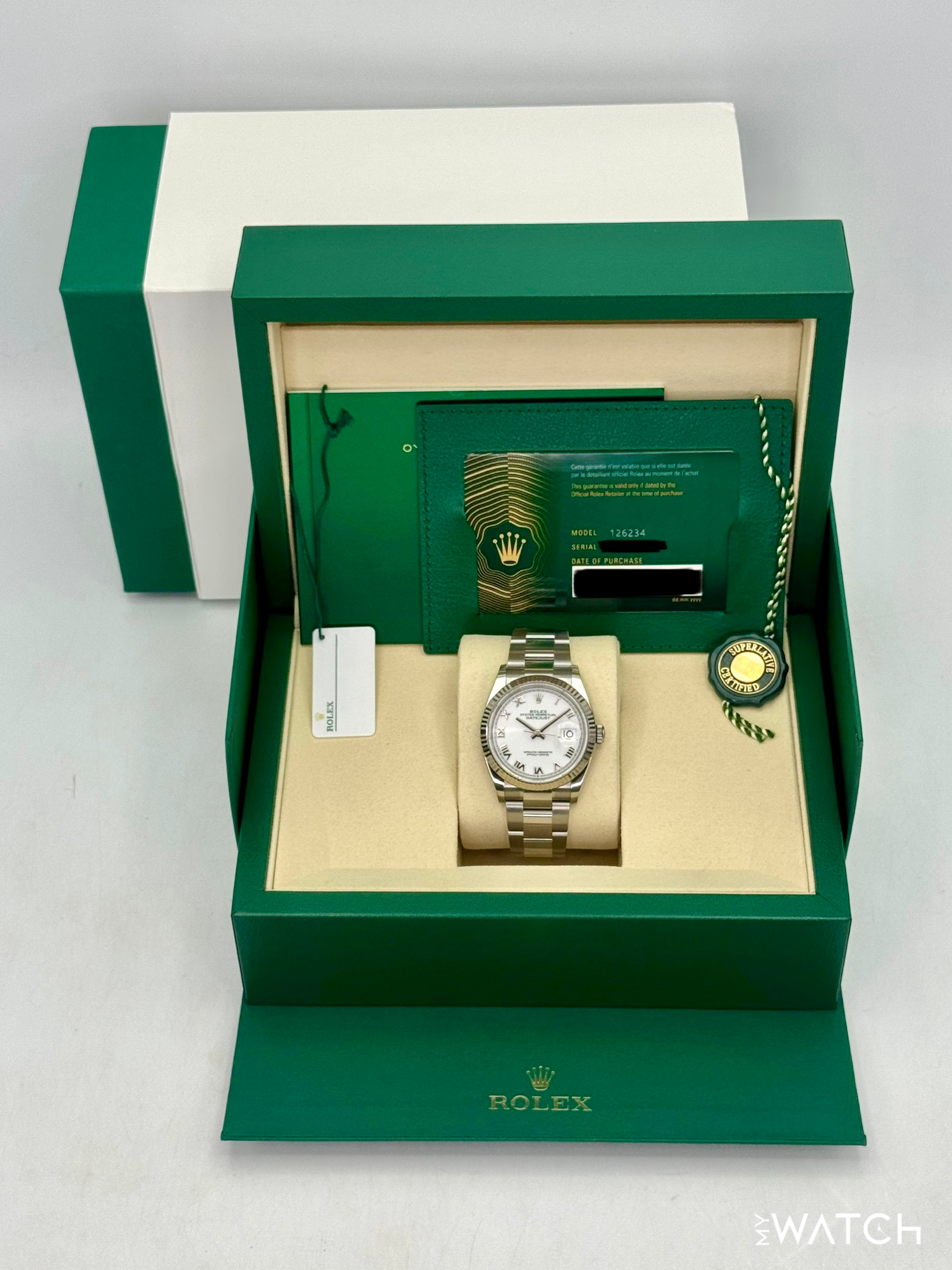 NEW 2026 Rolex Datejust 36mm 126234 Stainless Steel Oyster White Dial - MyWatchLLC