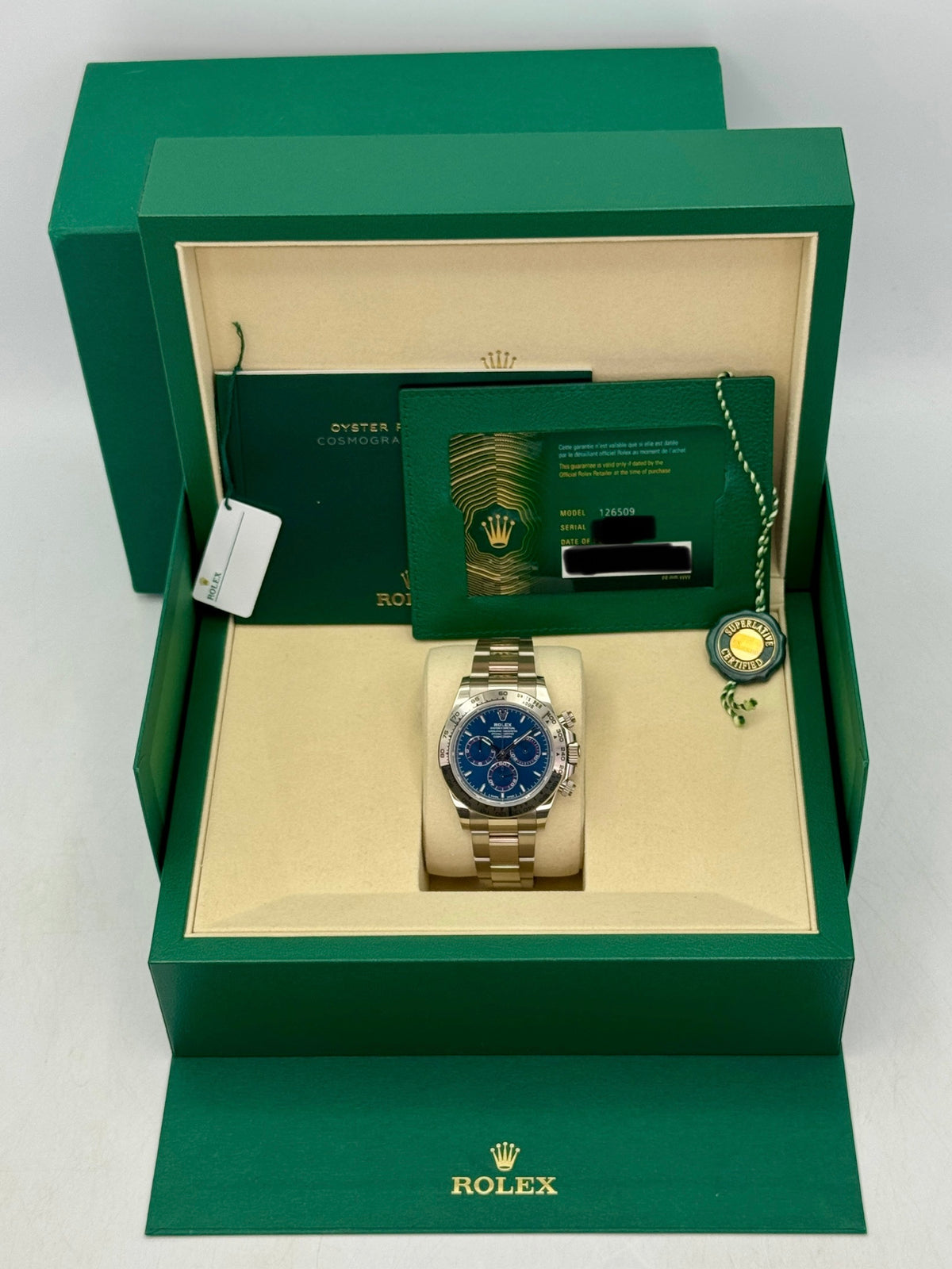 2026 Rolex Daytona 40mm 126509 White Gold Blue Dial