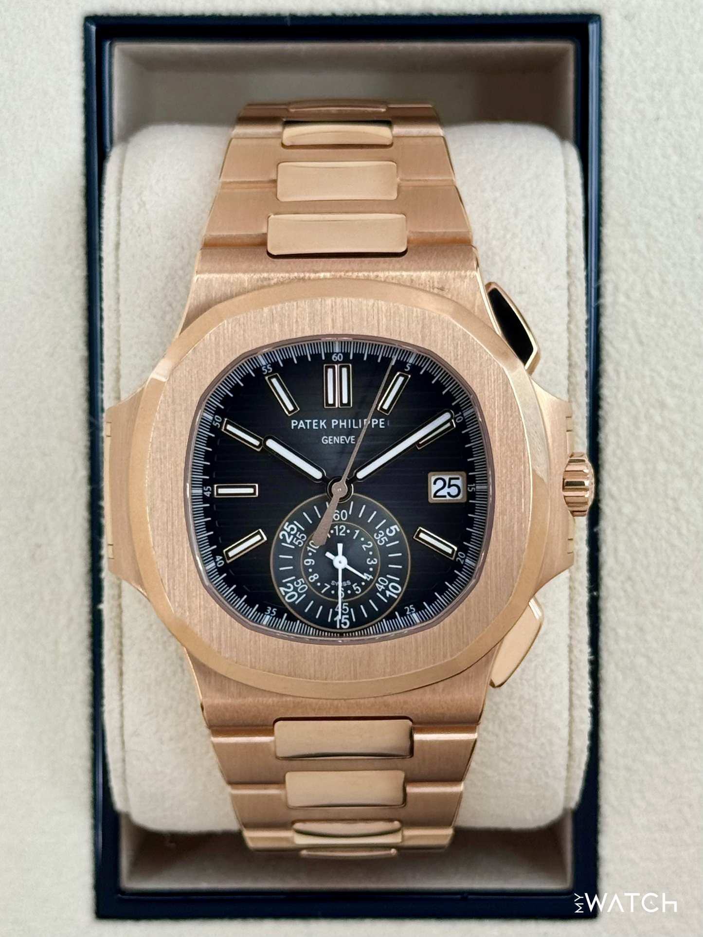 2023 Patek Philippe Nautilus Chrono 40.5mm 5980/1R Rose Gold Gray Dial