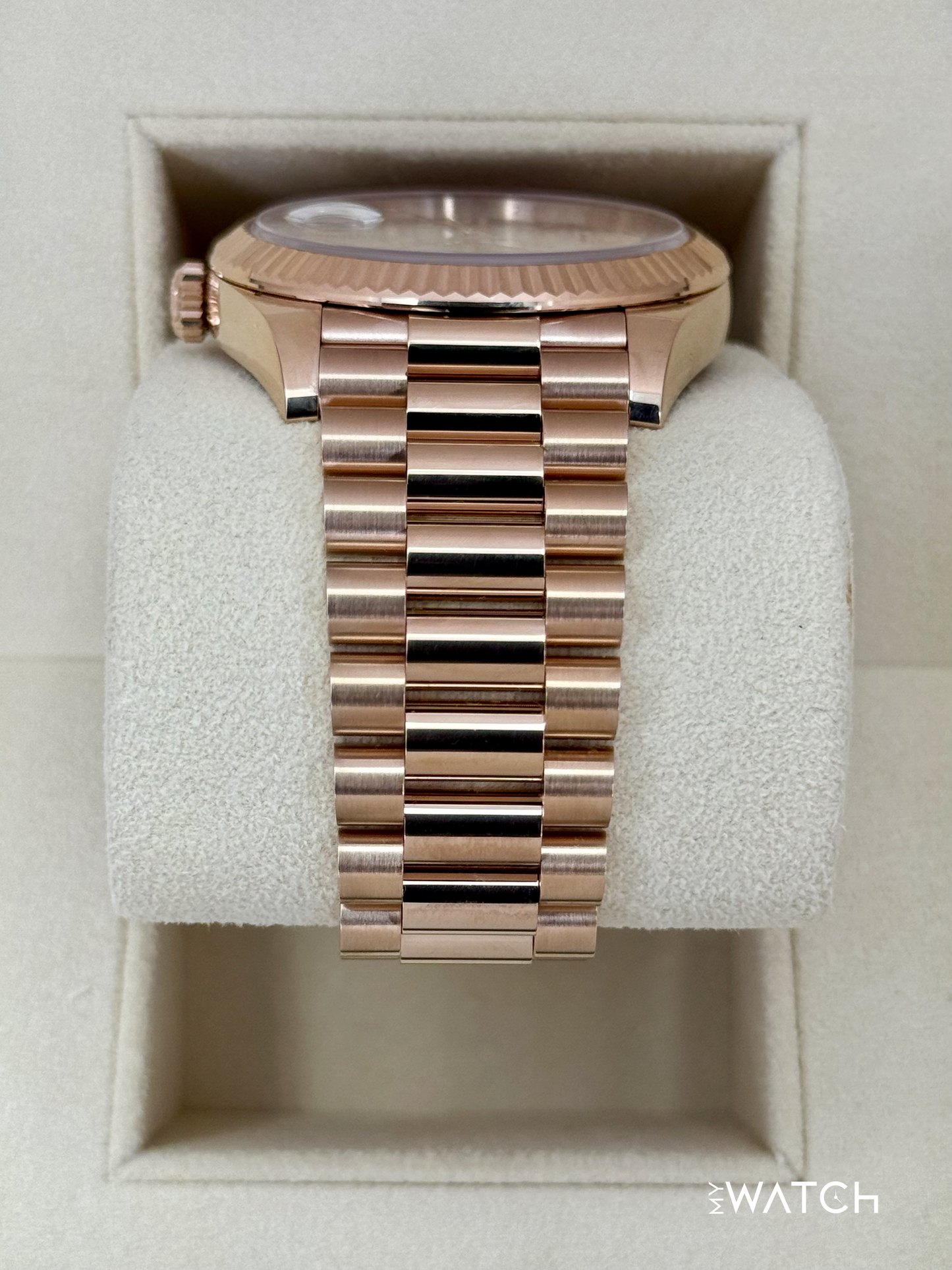 2023 Rolex Day-Date 40mm 228235 Presidential Rose Gold Sundust Dial