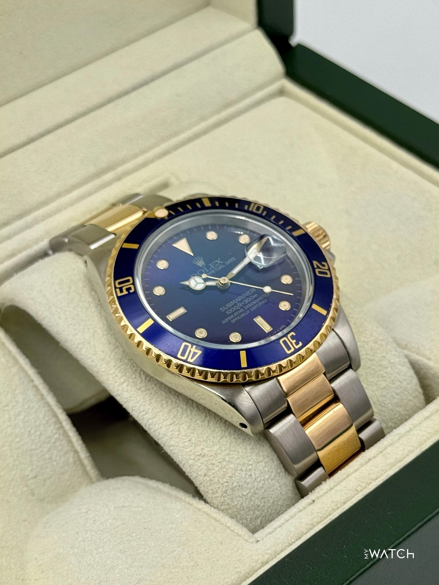 1987 Rolex Submariner 40mm 16803 Two-Tone Blue/Purple Dial