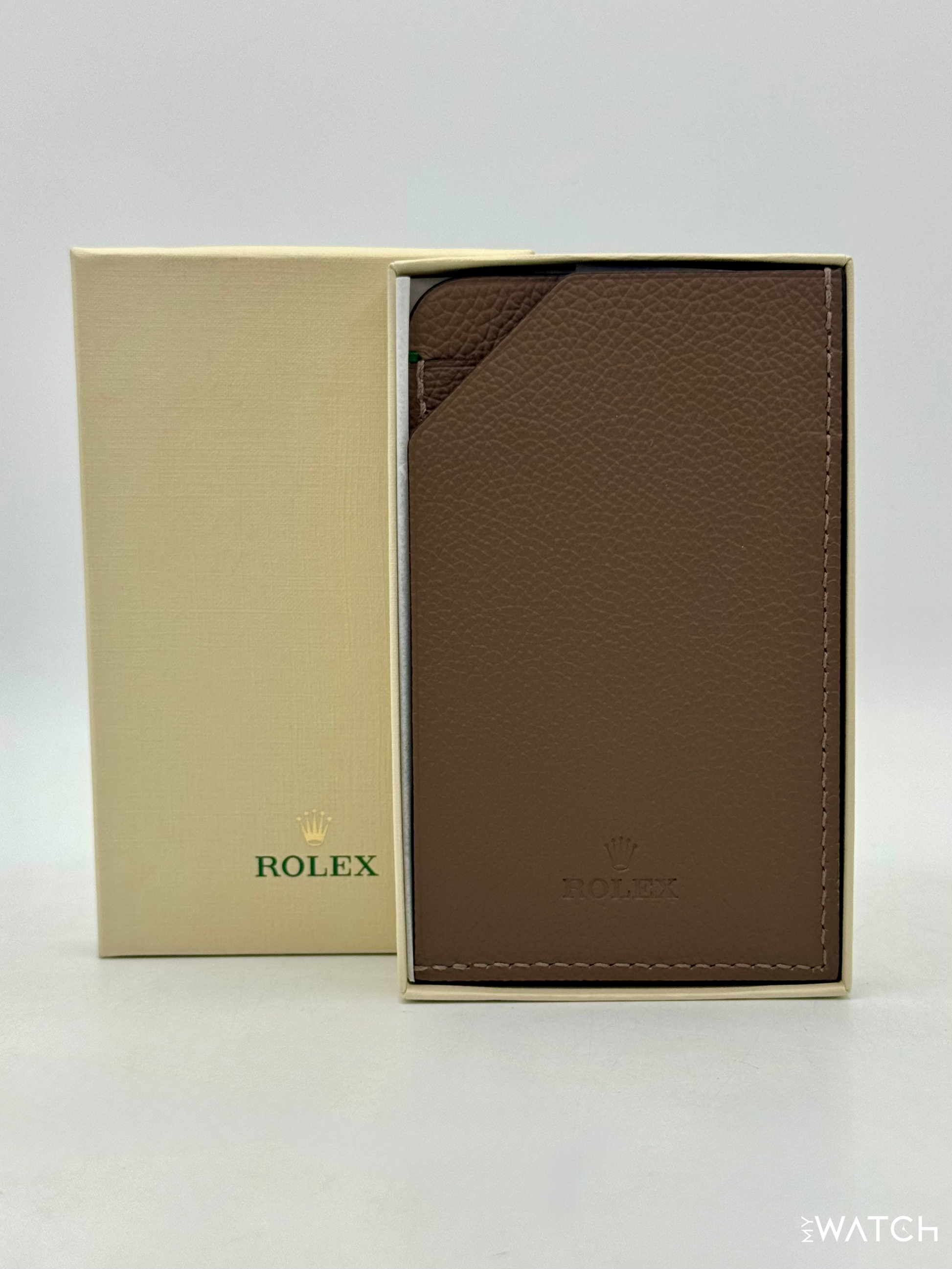 Rolex Men's Leather Wallet Credit Card Holder