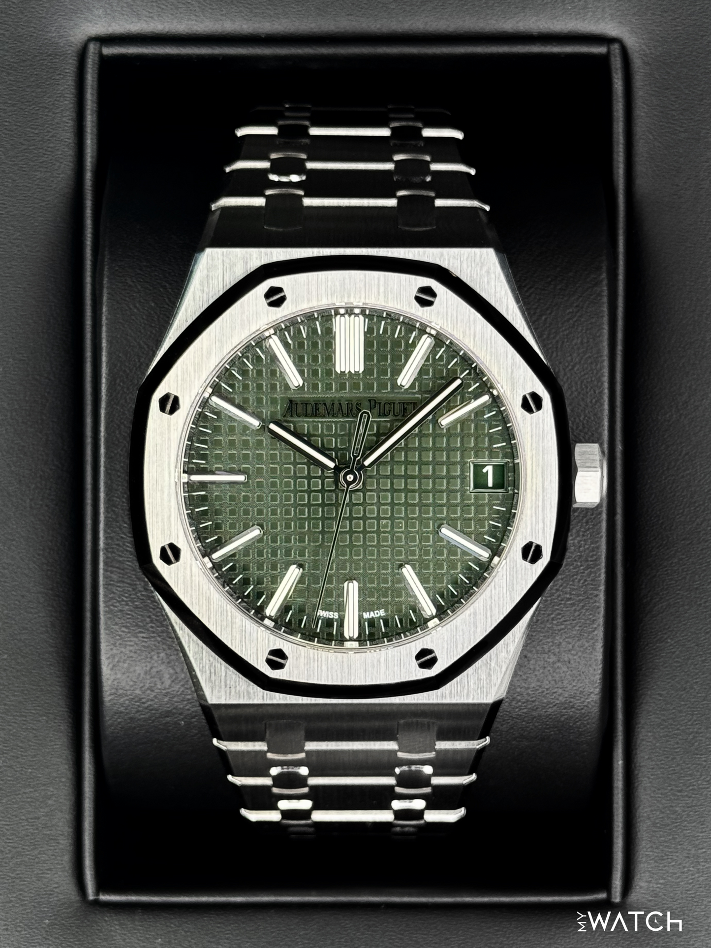 2025 Audemars Piguet  Royal Oak 41mm 15510ST Stainless Steel Green Dial - MyWatchLLC