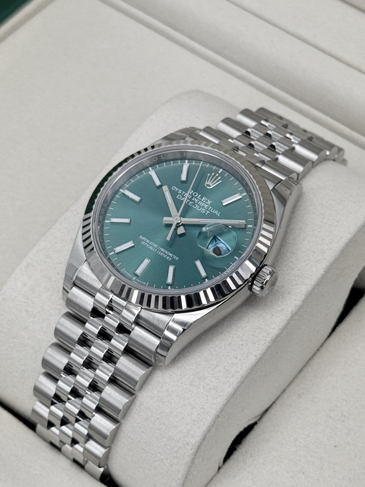 NEW 2026 Rolex Datejust 36mm 126234 Stainless Steel Jubilee Mint Green Dial