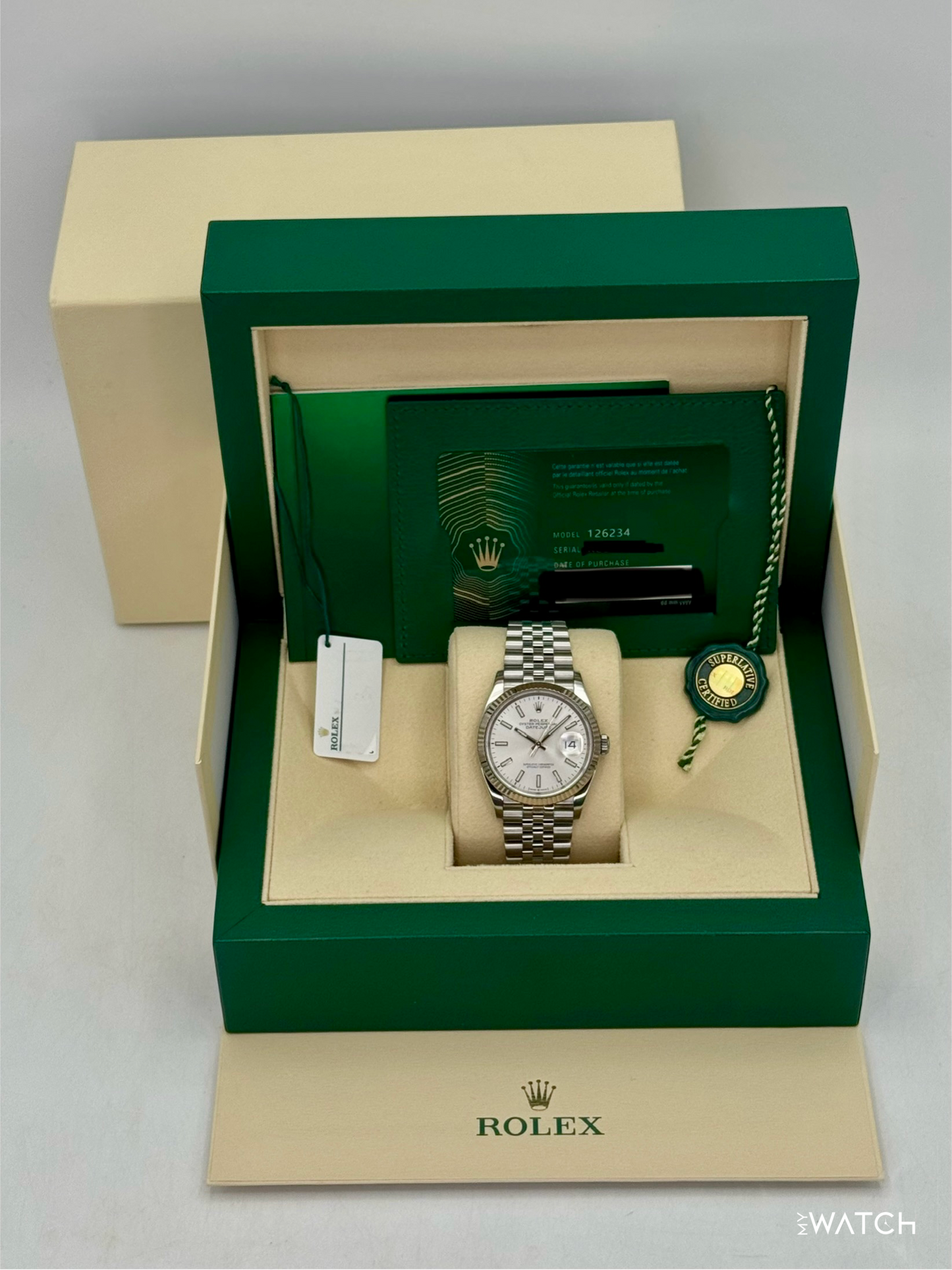 2021 Rolex Datejust 36mm 126234 Stainless Steel Jubilee Silver Dial - MyWatchLLC