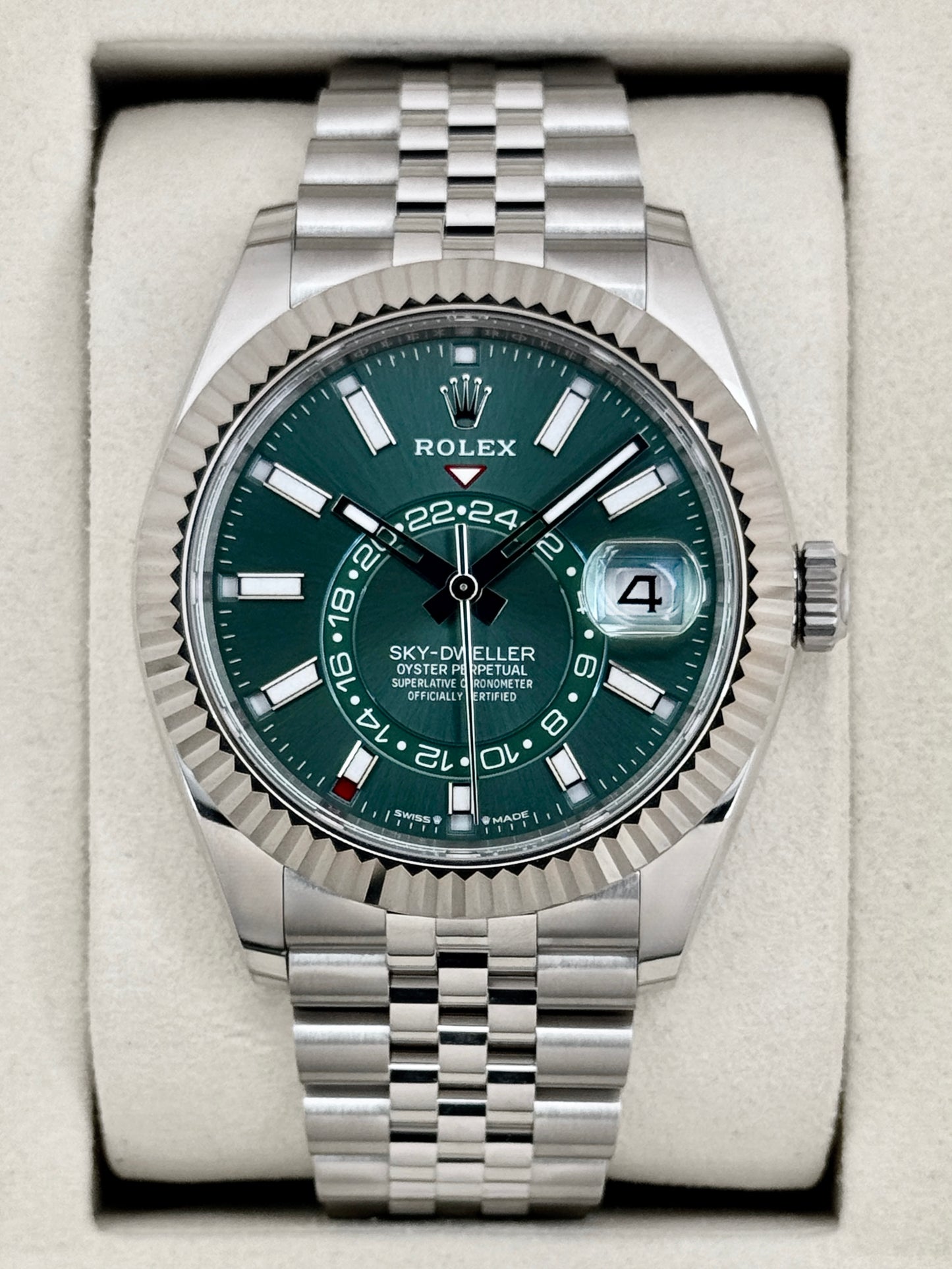 NEW 2026 Rolex Sky-Dweller 42mm 336934 Jubilee Green Dial (NEW STYLE CARD)