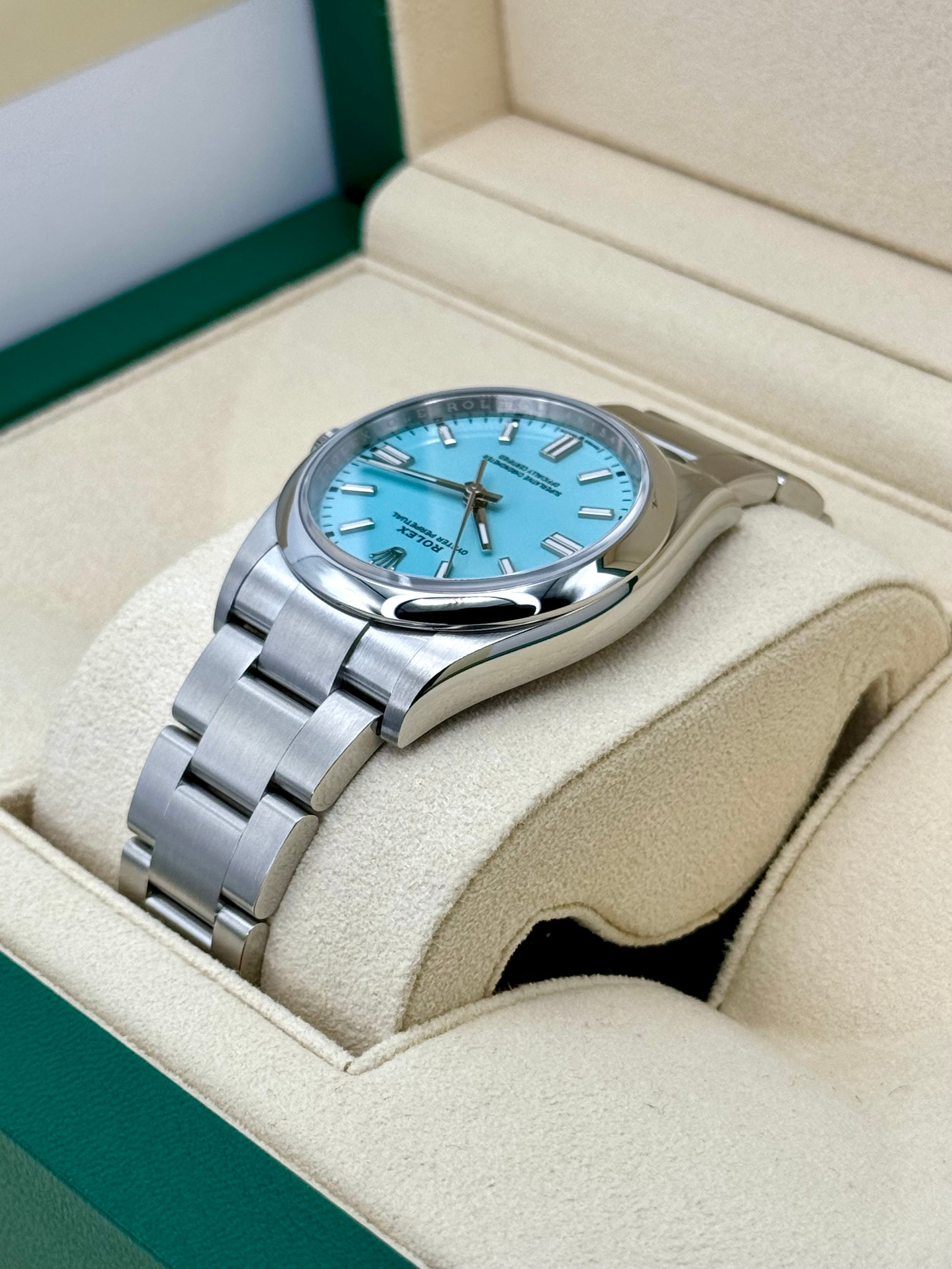 NEW 2023 Rolex Oyster Perpetual 36mm 126000 Tiffany Blue Dial - MyWatchLLC