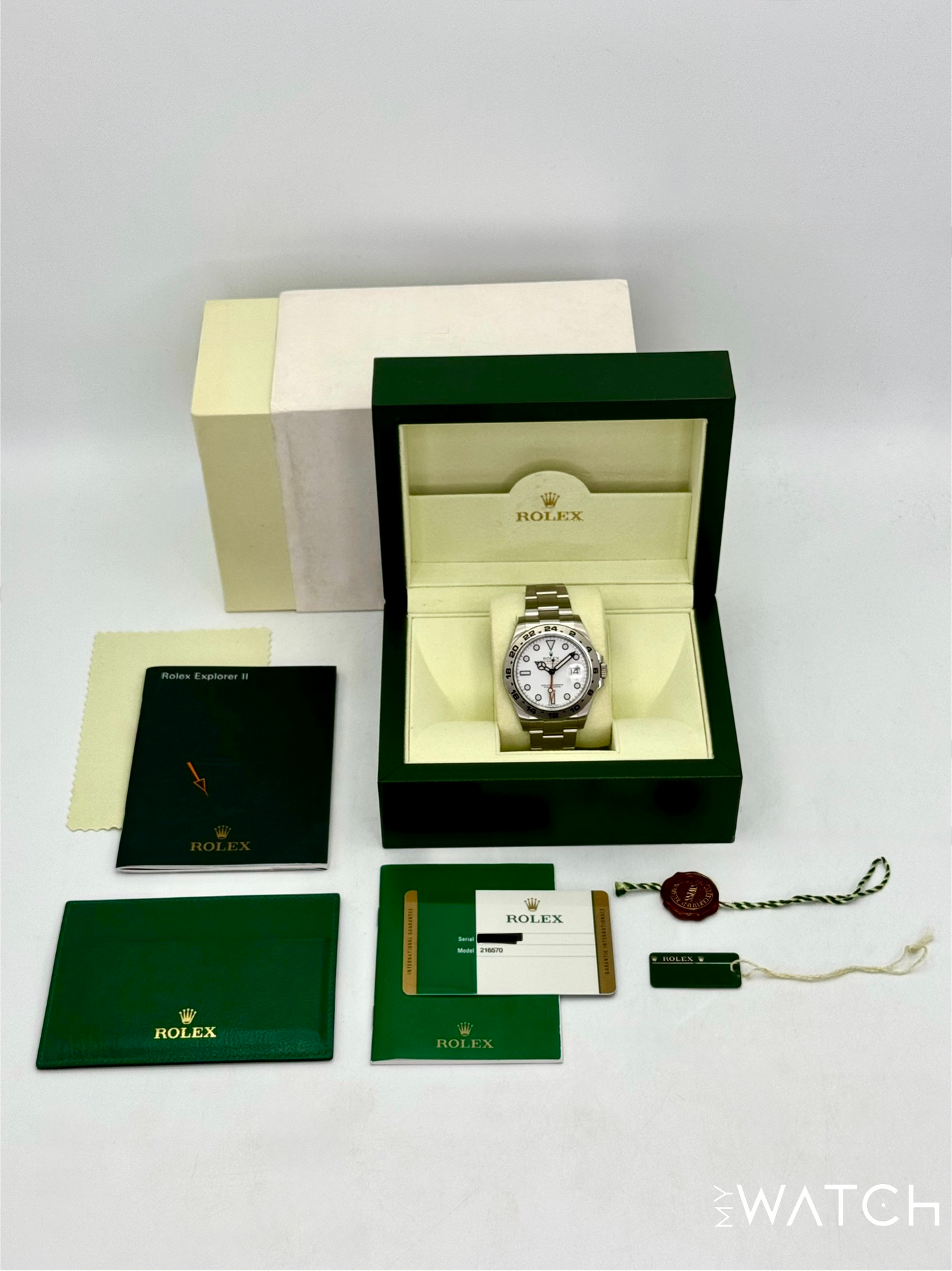 2014 Rolex Explorer II 42mm 216570 Polar White Dial