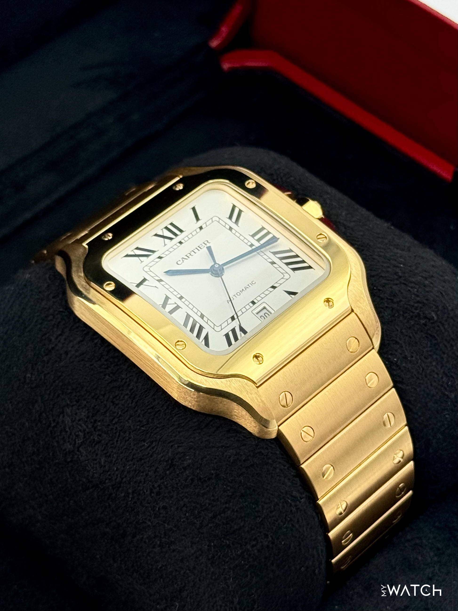 NEW 2026 Cartier Santos De Cartier 39.8mm WGSA0029 Yellow Gold White Dial - MyWatchLLC