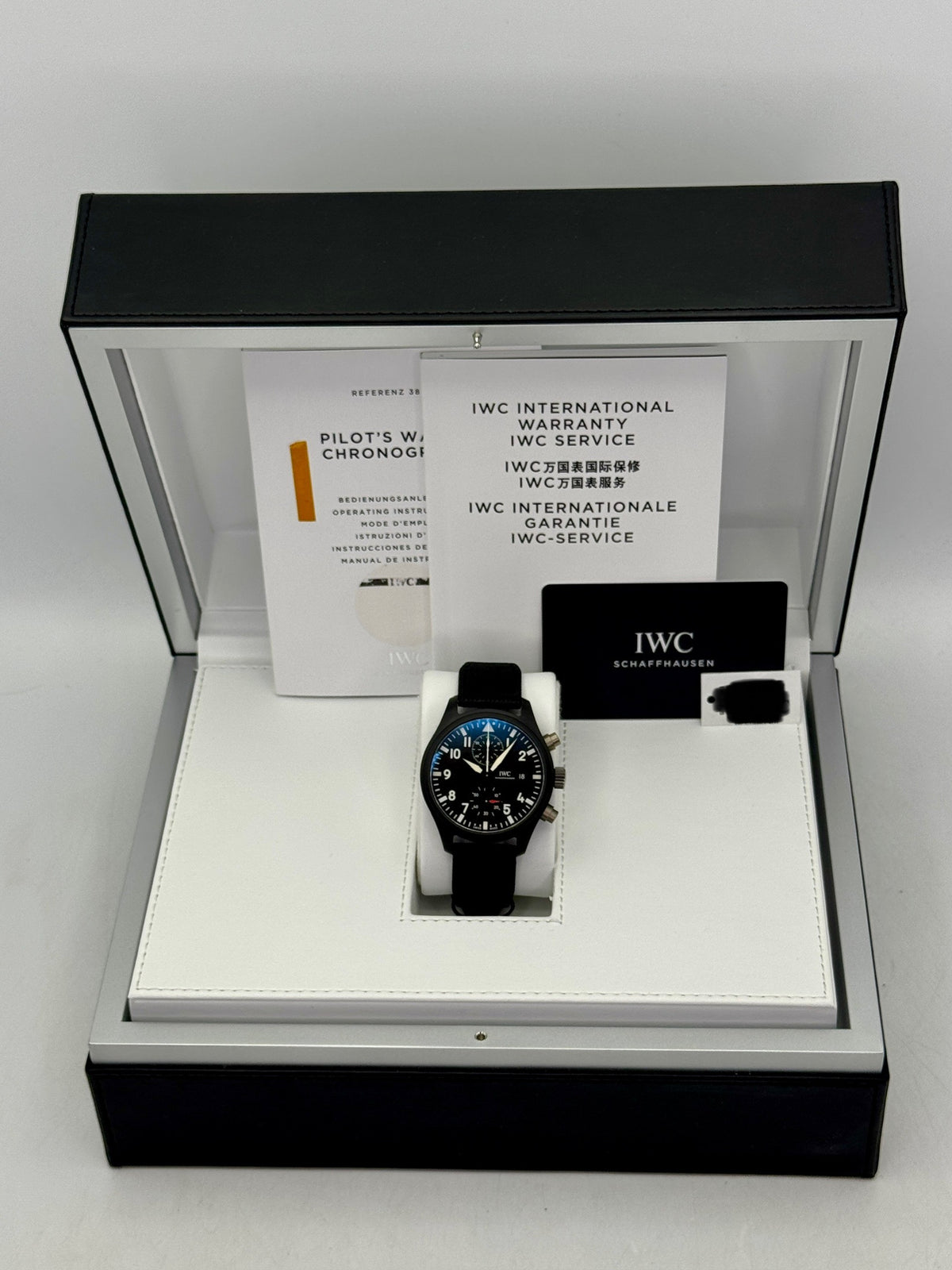2018 IWC Pilot Chronograph Top Gun 44mm IW389001 Ceramic Black Dial