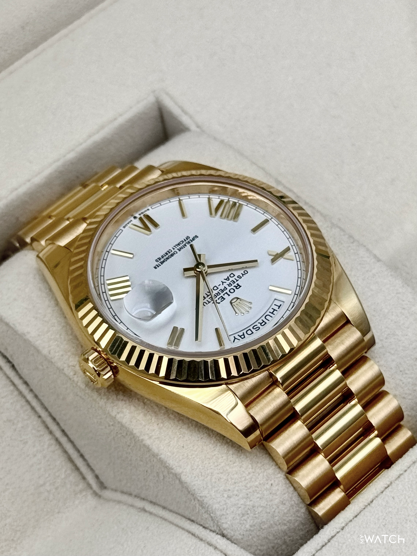 2022 Rolex Day-Date 40mm 228238 Presidential White Dial - MyWatchLLC