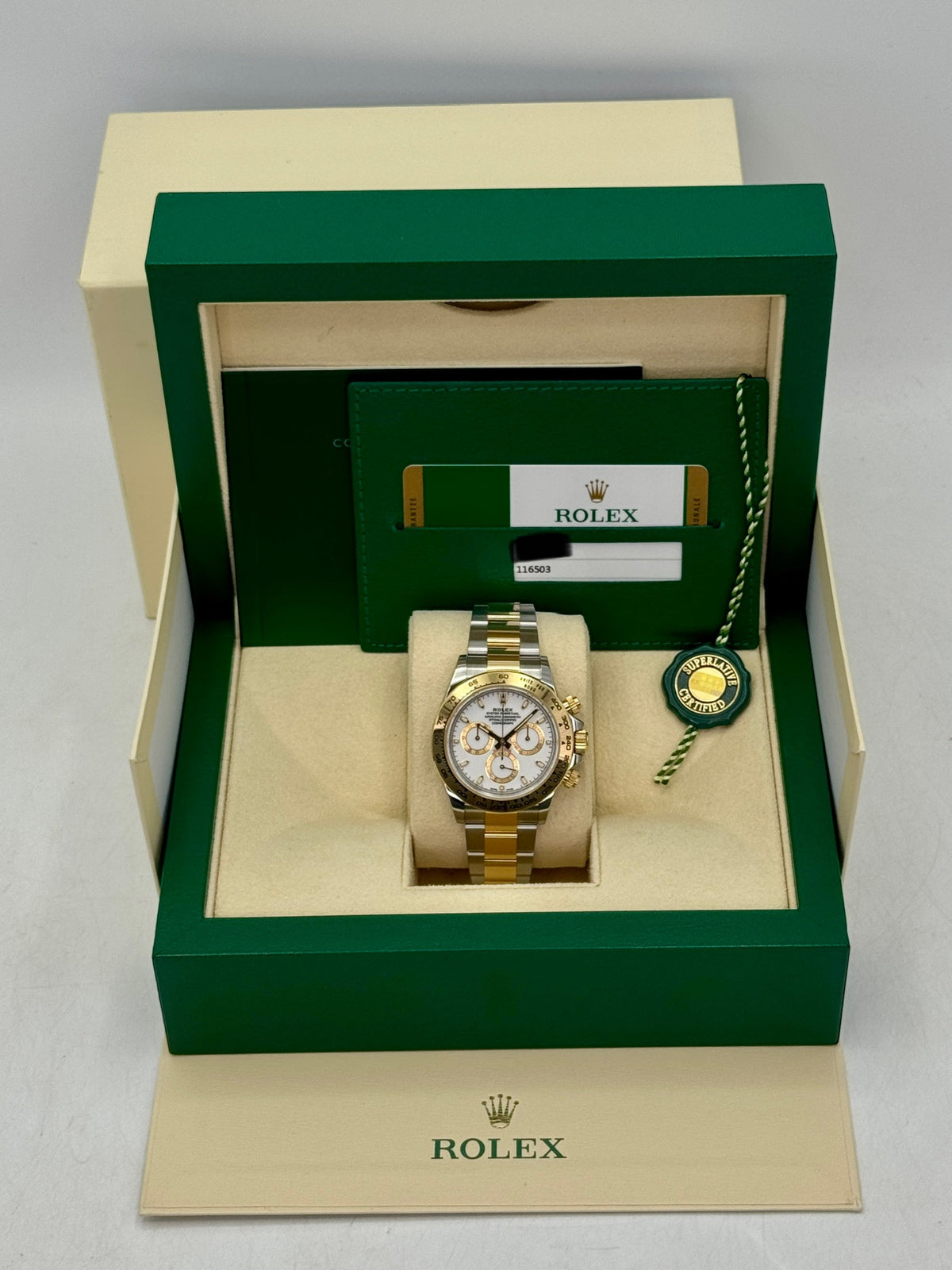 2020 Rolex Daytona 40mm 116503 Two-Tone White Dial