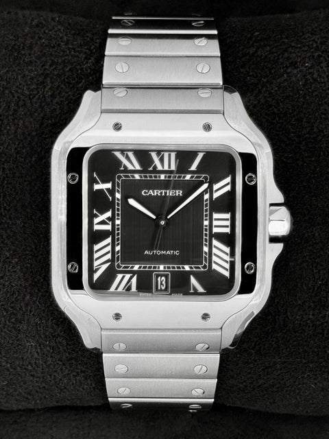 NEW 2026 Cartier Santos De Cartier 39mm WSSA0096 Stainless Steel Black Dial