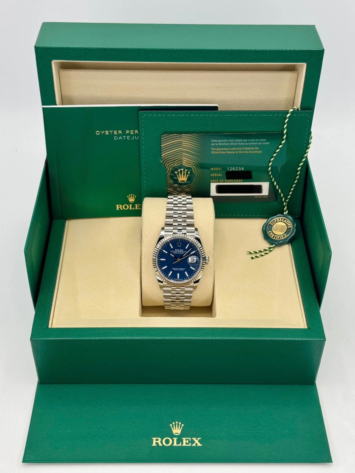 NEW 2025 Rolex Datejust 36mm 126234 Stainless Steel Jubilee Blue Dial