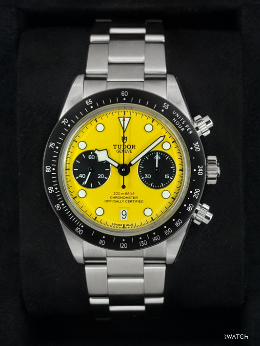 NEW 2026 Tudor Black Bay Chrono 39mm 79310N Stainless Steel Yellow Dial