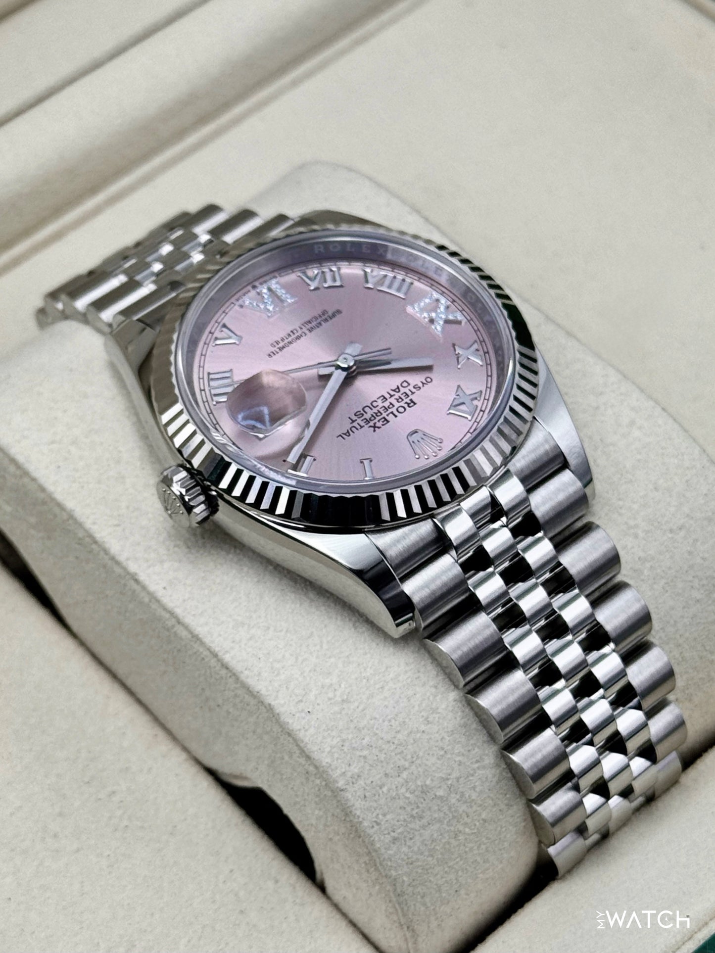 NEW 2026 Rolex Datejust 36mm 126234 Stainless Steel Jubilee Pink Diamond Dial - MyWatchLLC