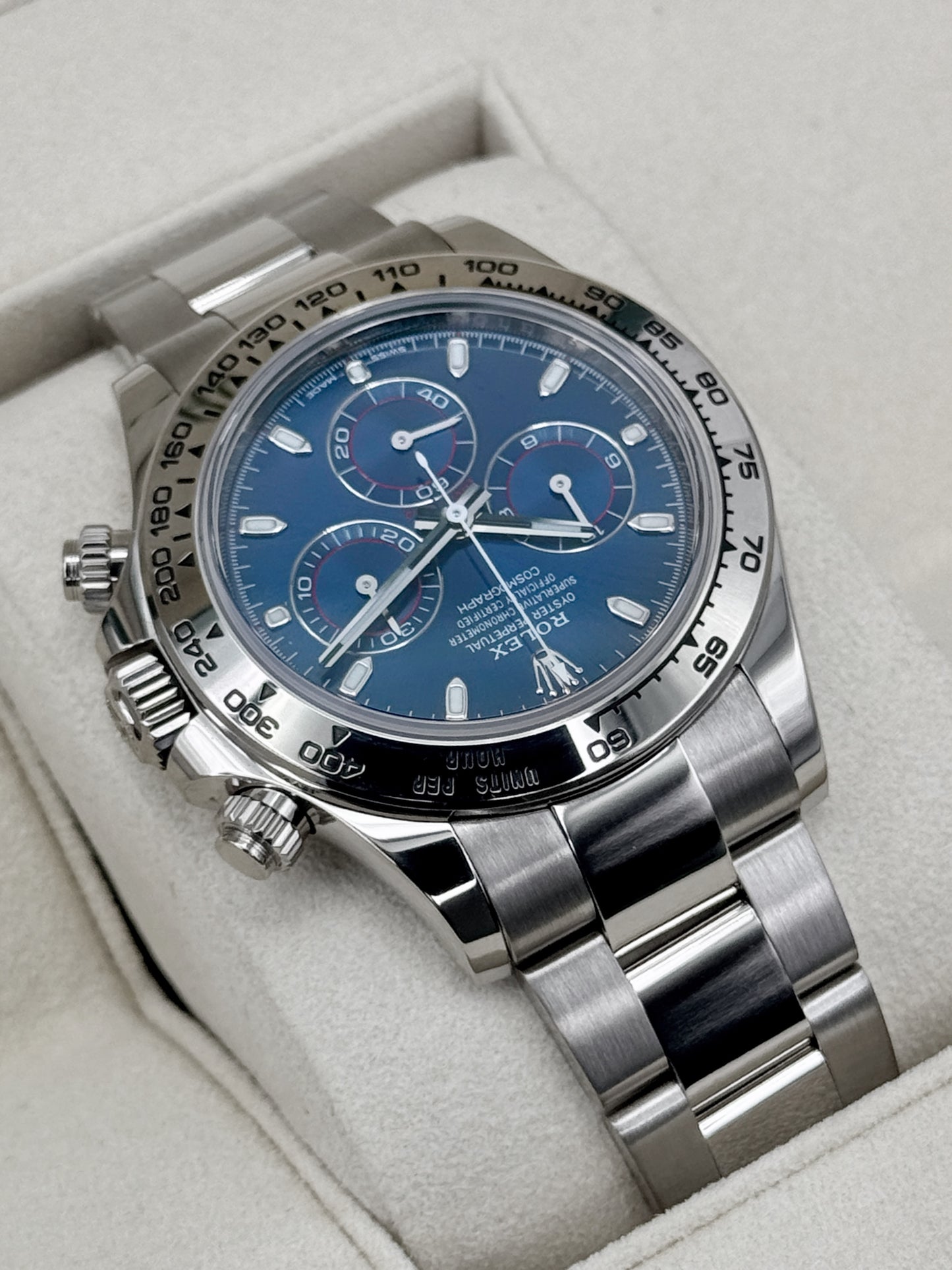 2021 Rolex Daytona 40mm 116509 White Gold Blue Dial