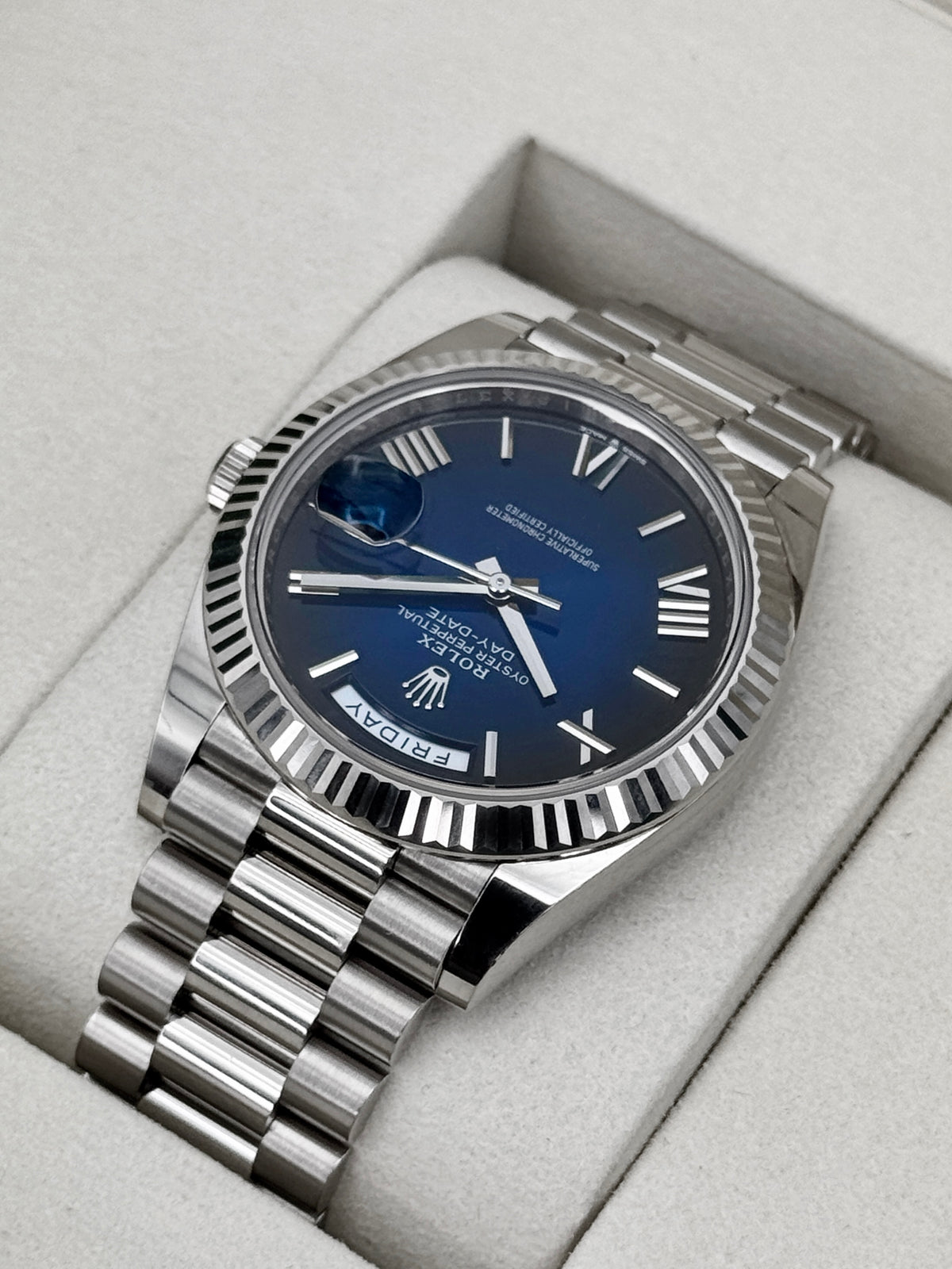 2026 Rolex Day-Date 40mm 228239 Presidential Blue Ombre Dial