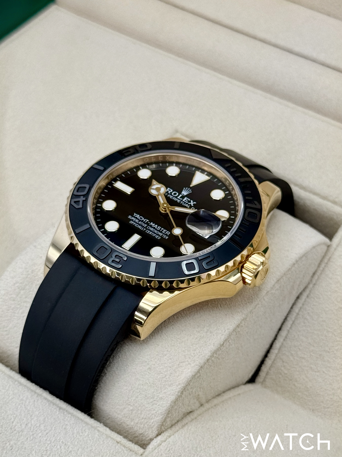 2023 Rolex Yacht-Master 42mm 226658 Gold Oysterflex Black Dial