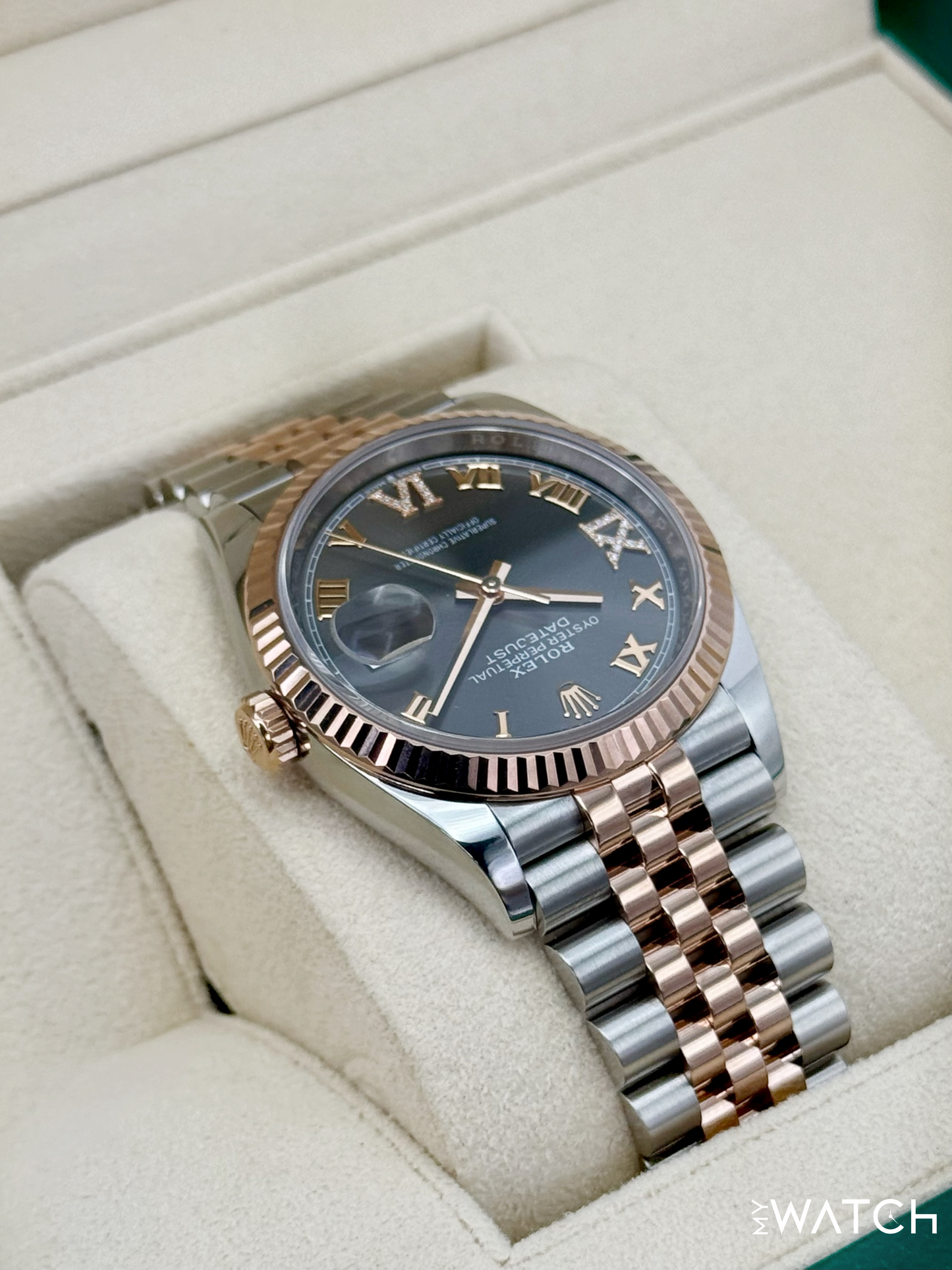 2023 Rolex Datejust 36mm 126231 Two-Tone Jubilee Slate Rhodium Diamond Dial