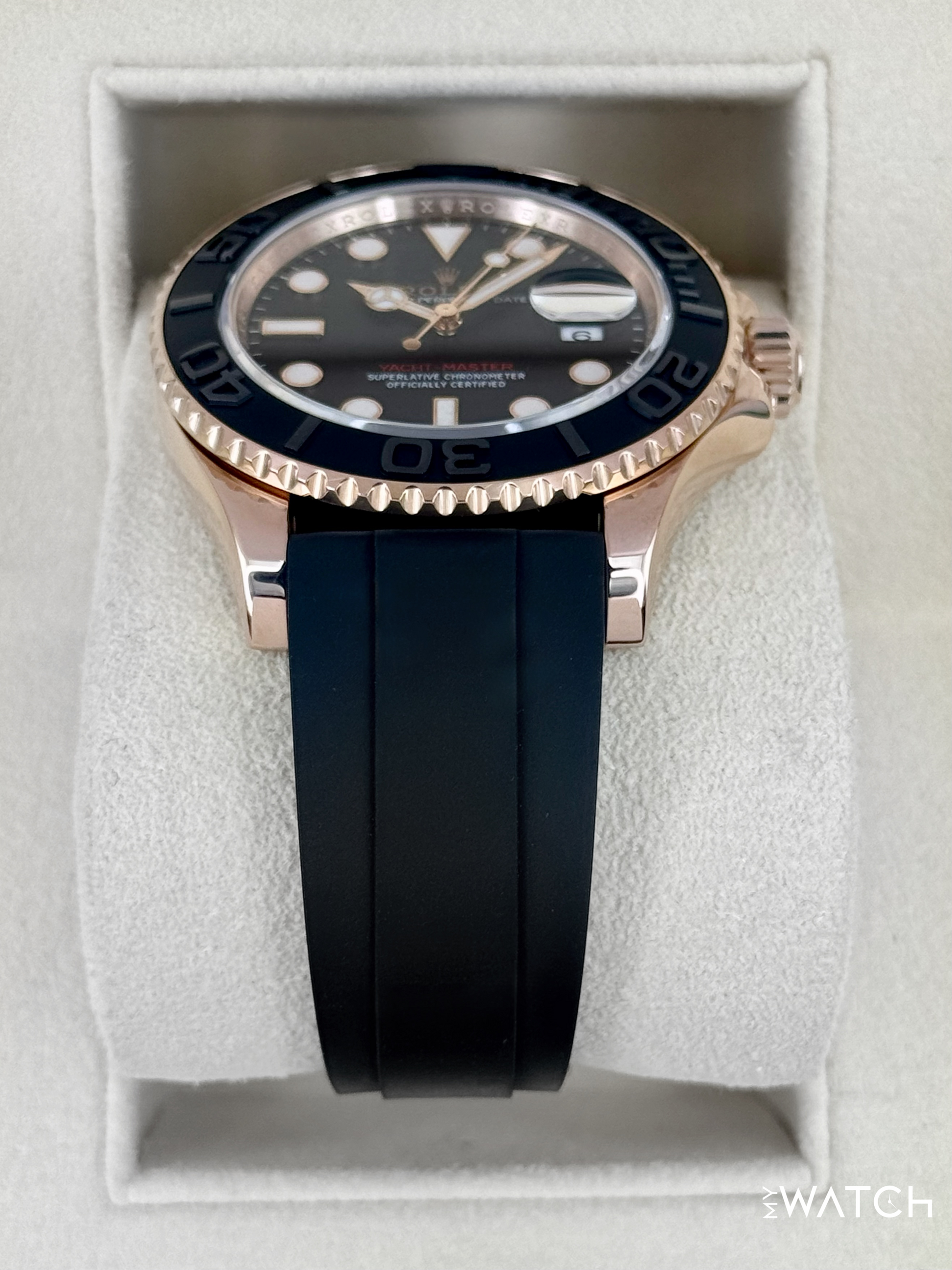 2023 Rolex Yacht-Master 40mm 126655 Rose Gold Oysterflex Black Dial - MyWatchLLC