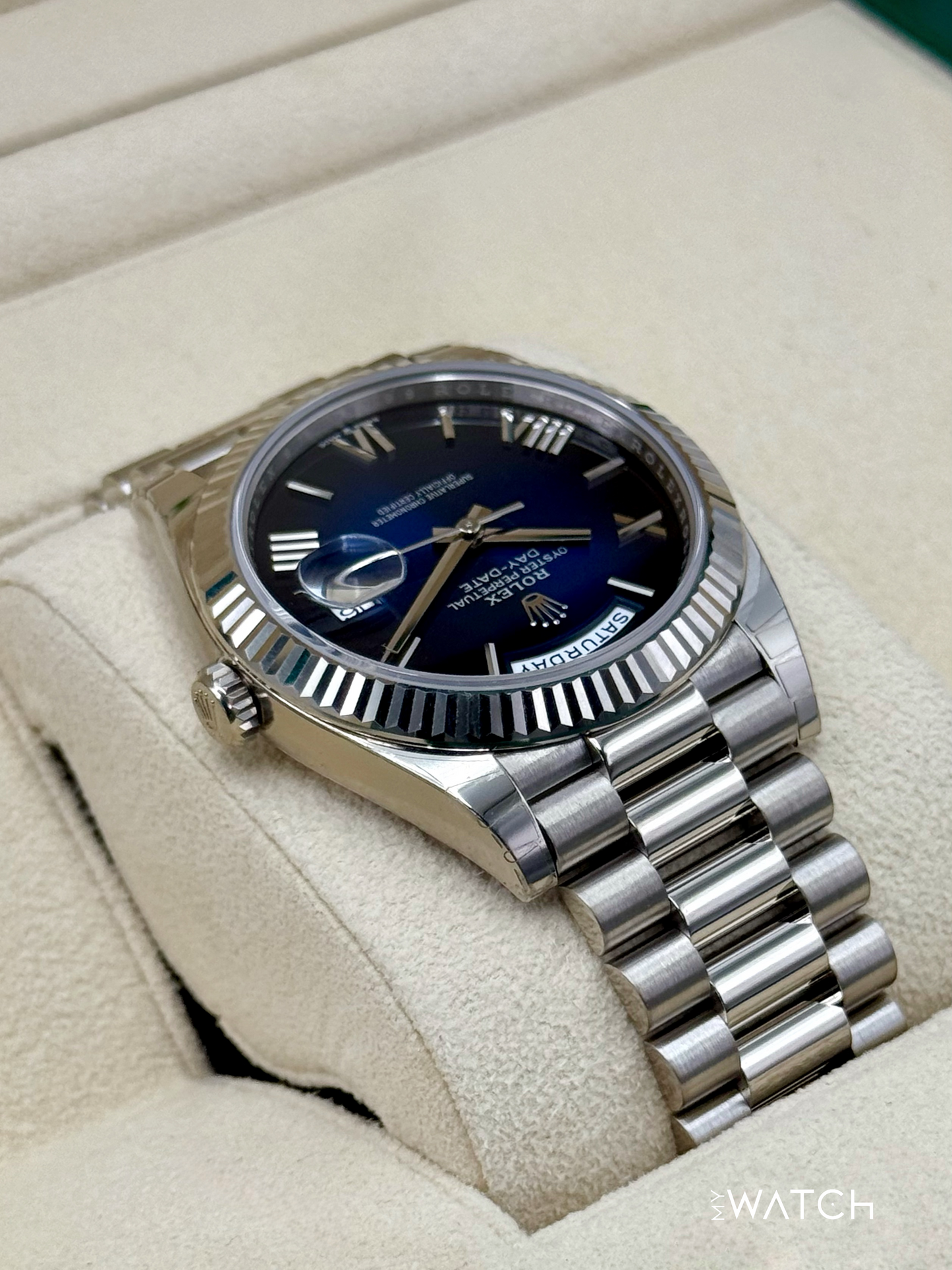 2025 Rolex Day-Date 40mm 228239 Presidential Blue Ombre Dial