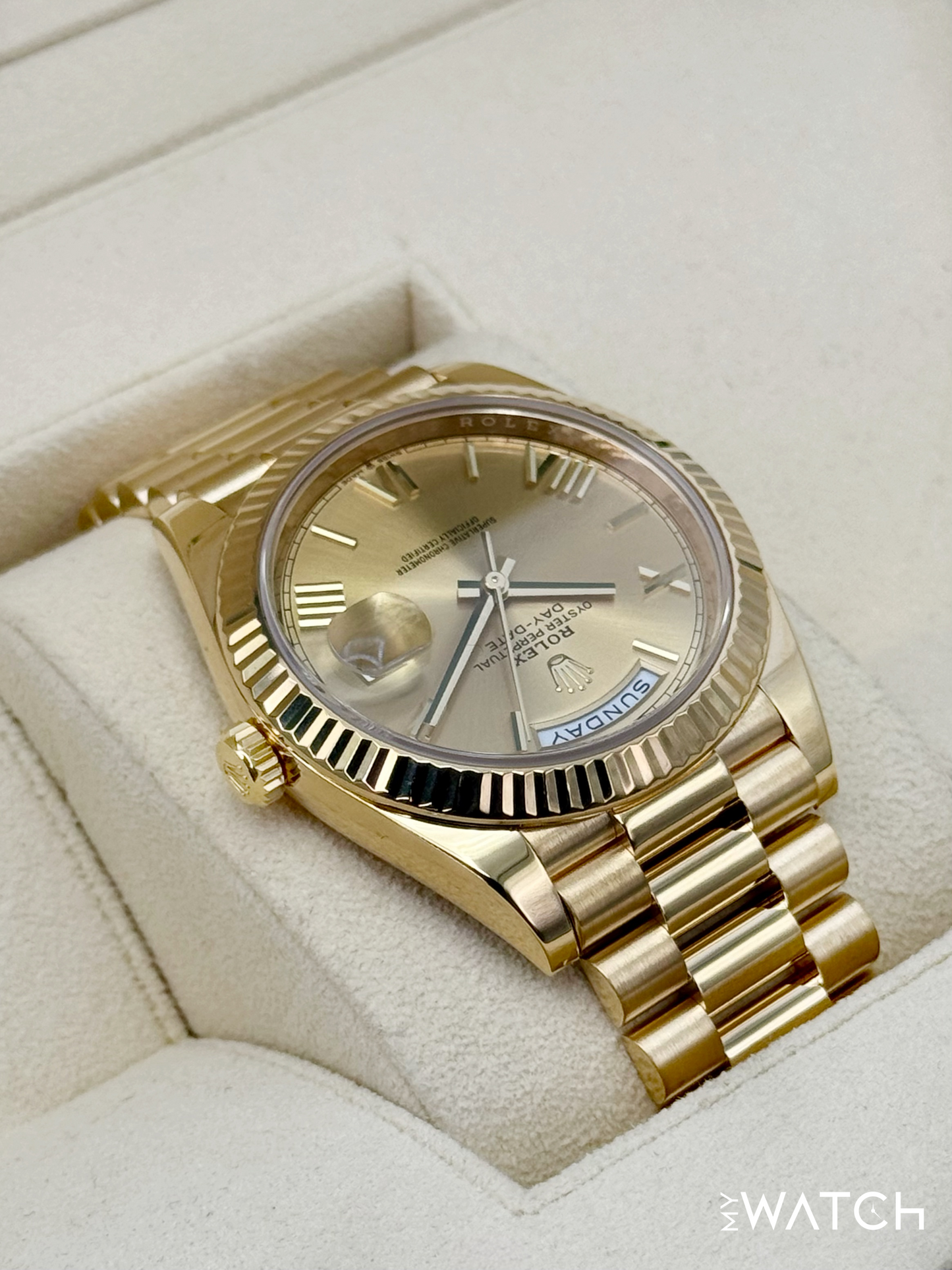 2021 Rolex Day-Date 40mm 228238 Presidential Champagne Dial