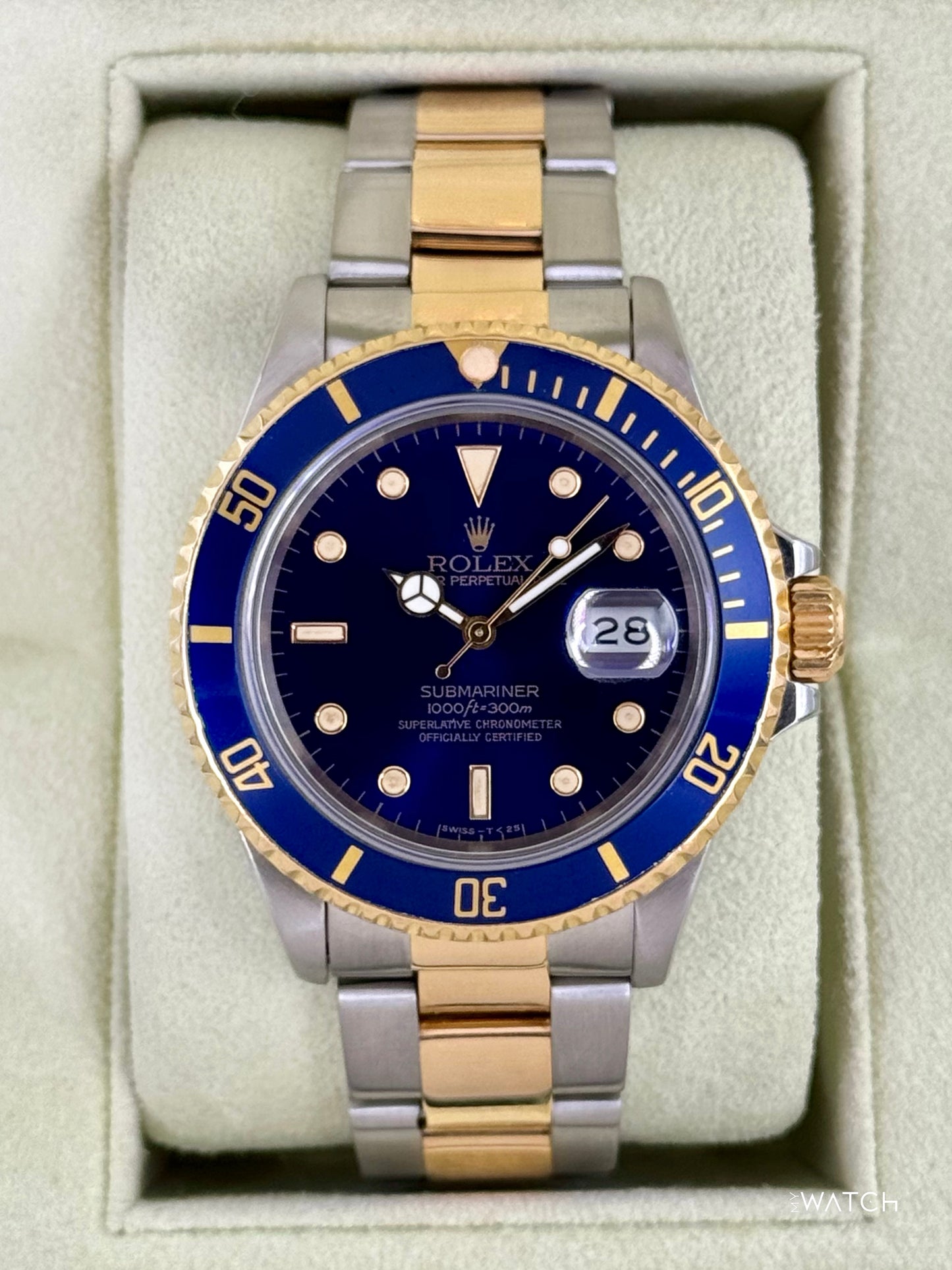1987 Rolex Submariner 40mm 16803 Two-Tone Blue/Purple Dial