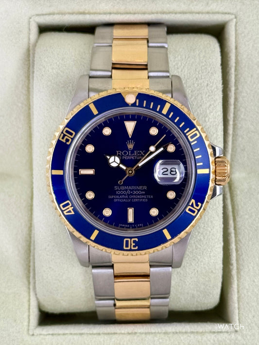 1987 Rolex Submariner 40mm 16803 Two-Tone Blue/Purple Dial