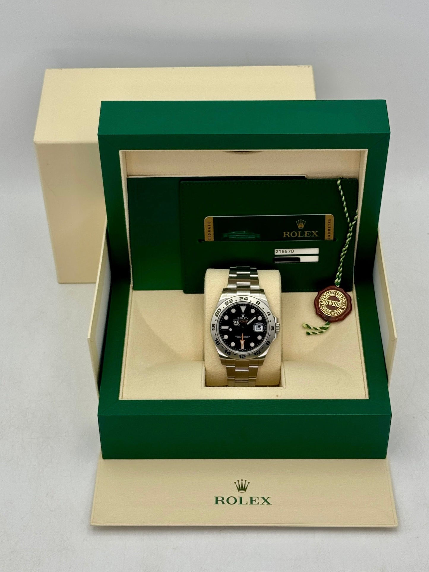 2012 Rolex Explorer II 42mm 216570 Stainless Steel Black Dial