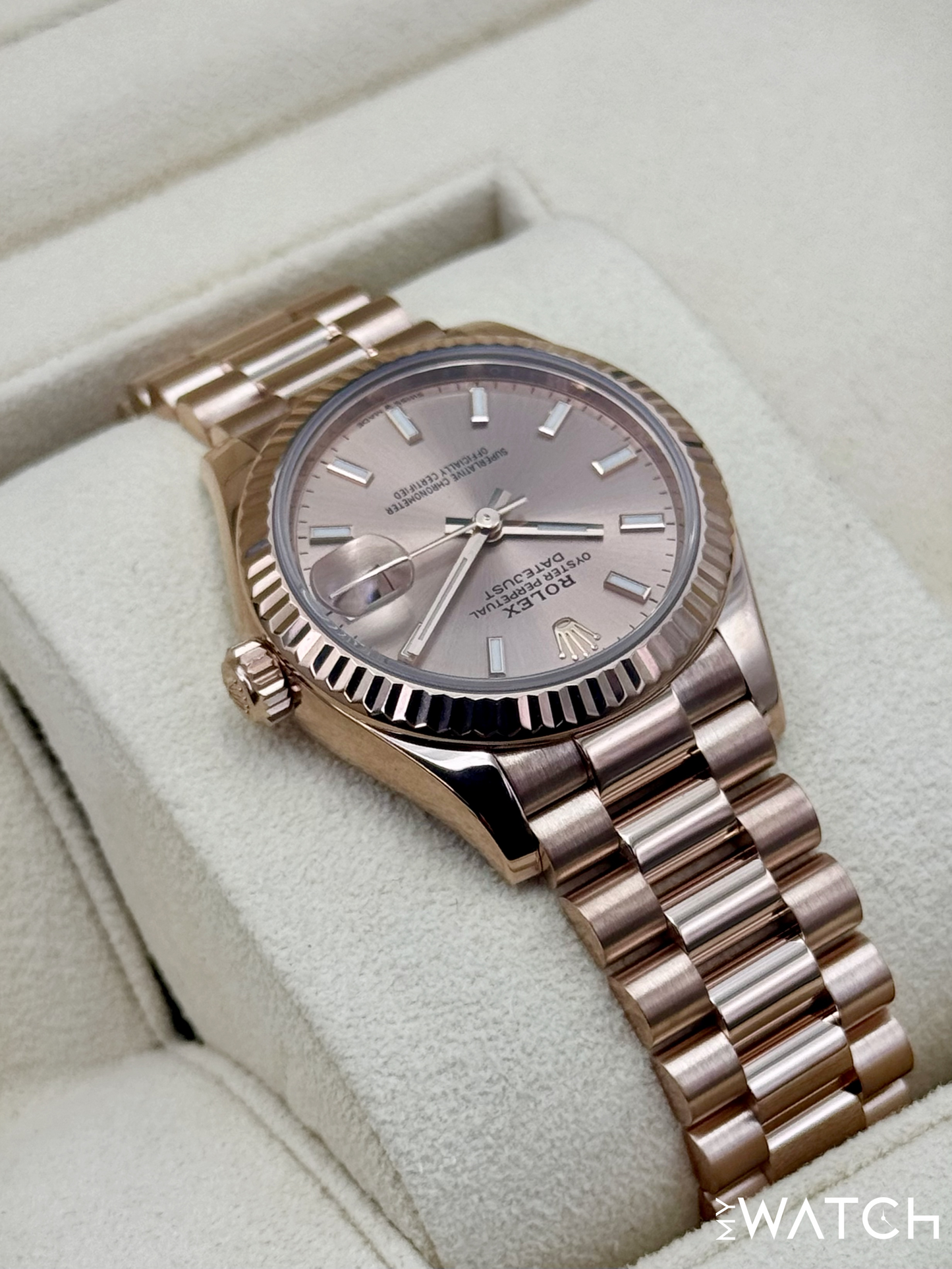 2023 Rolex Datejust 31mm 278275 Rose Gold Rose Dial