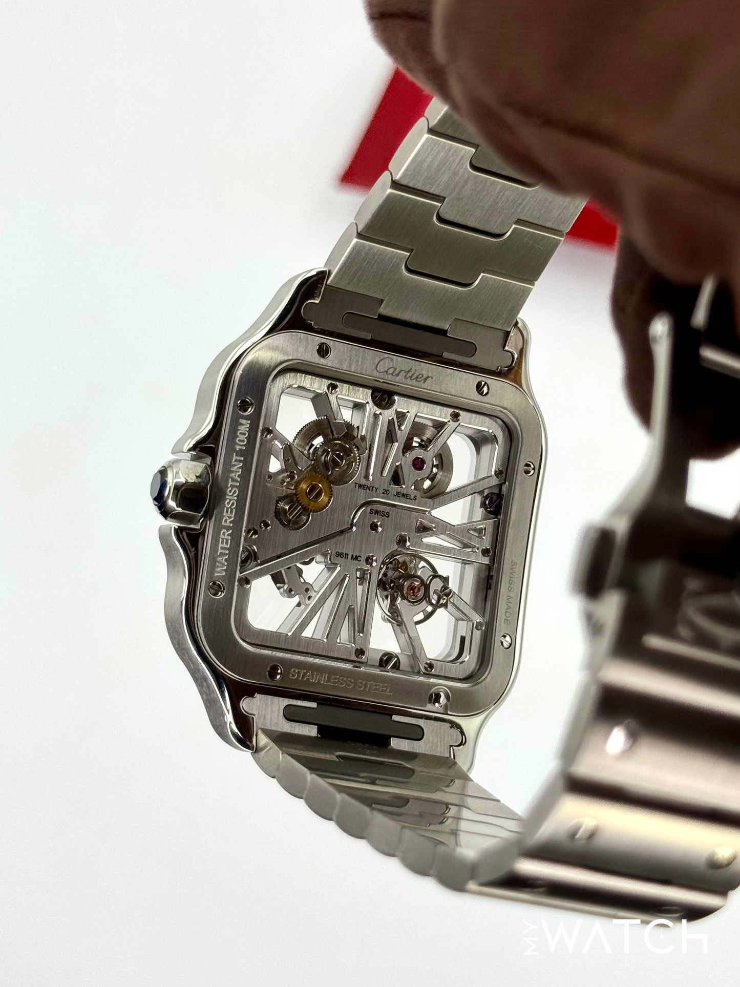 2021 Cartier Santos De Cartier 39.8mm WHSA0015 Stainless Steel Skeleton Dial