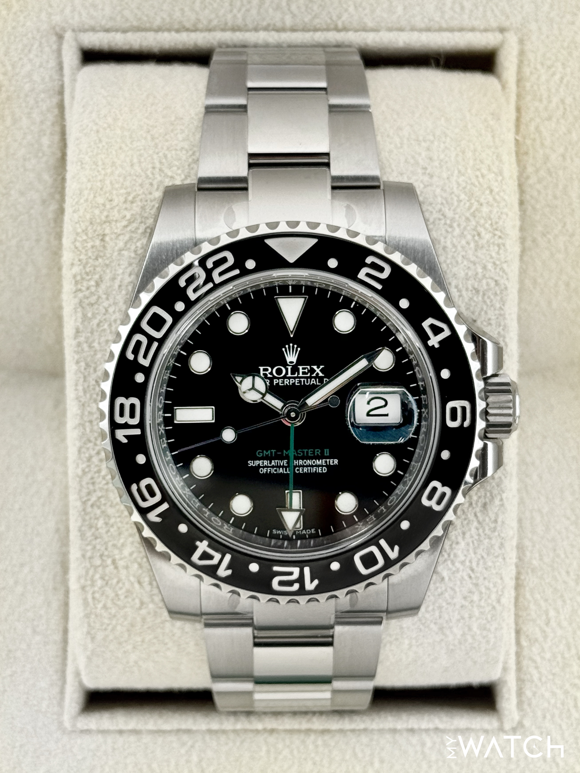 NEW OLD STOCK 2017 Rolex GMT-Master II 40mm 116710LN Stainless Steel Black Dial (STICKERED) - MyWatchLLC