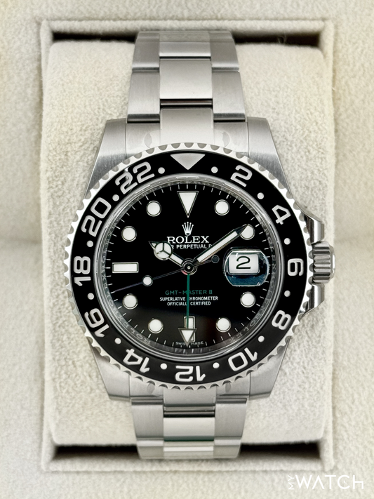 NEW OLD STOCK 2017 Rolex GMT-Master II 40mm 116710LN Stainless Steel Black Dial (STICKERED) - MyWatchLLC