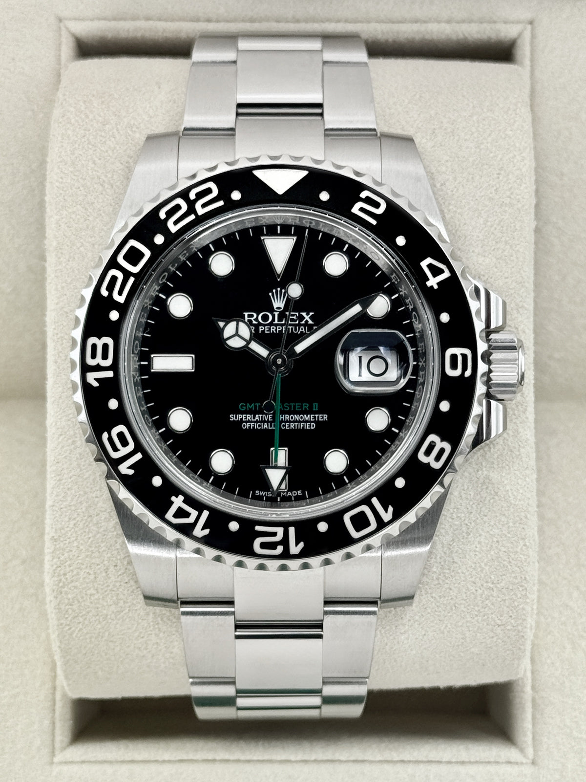 2018 Rolex GMT-Master II 40mm 116710LN Stainless Steel Black Dial